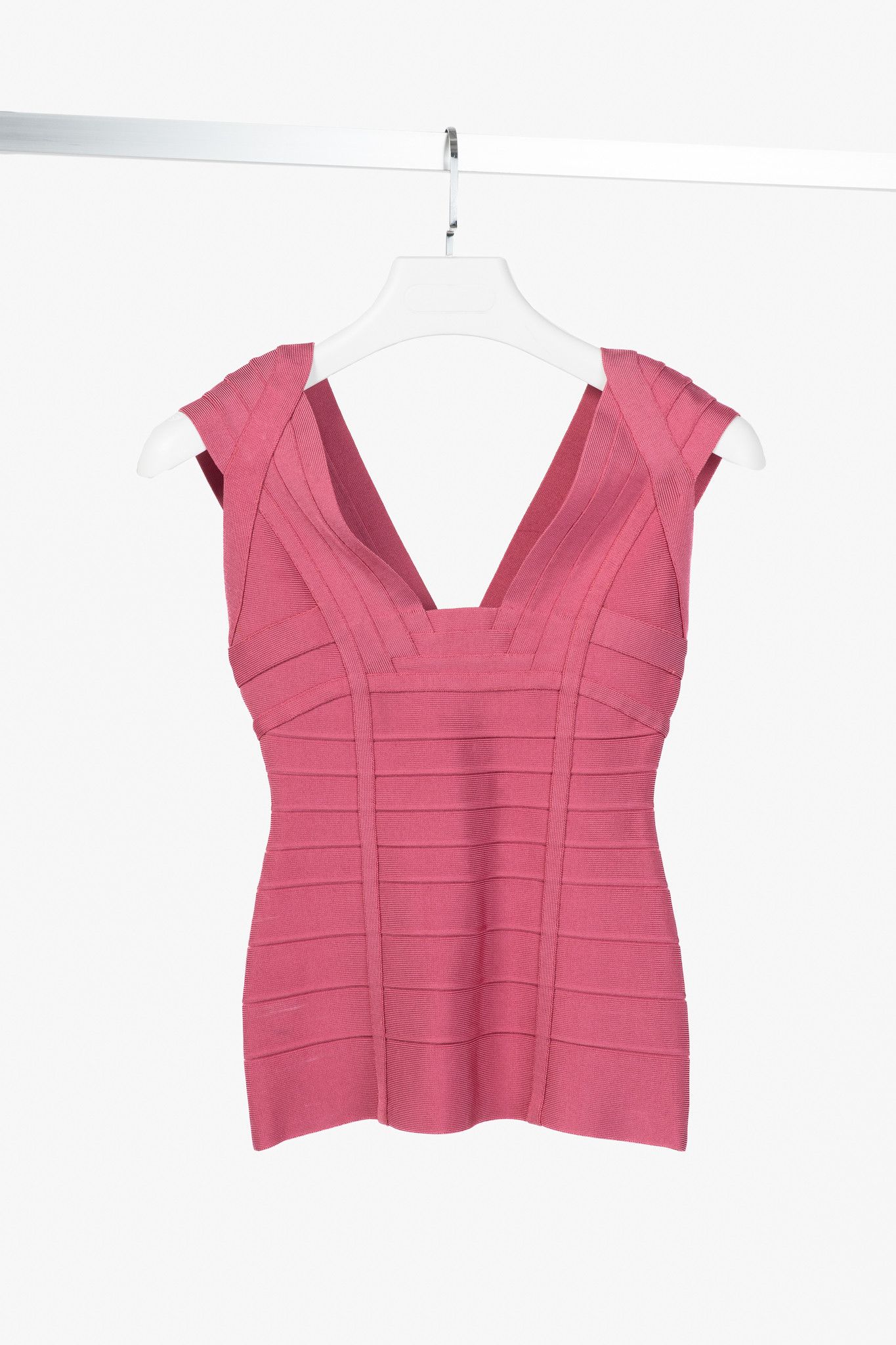 Herve Leger Herve Leger Pink Sleeveless Bandage Top Size S / US 4 / IT 40 - 1 Thumbnail