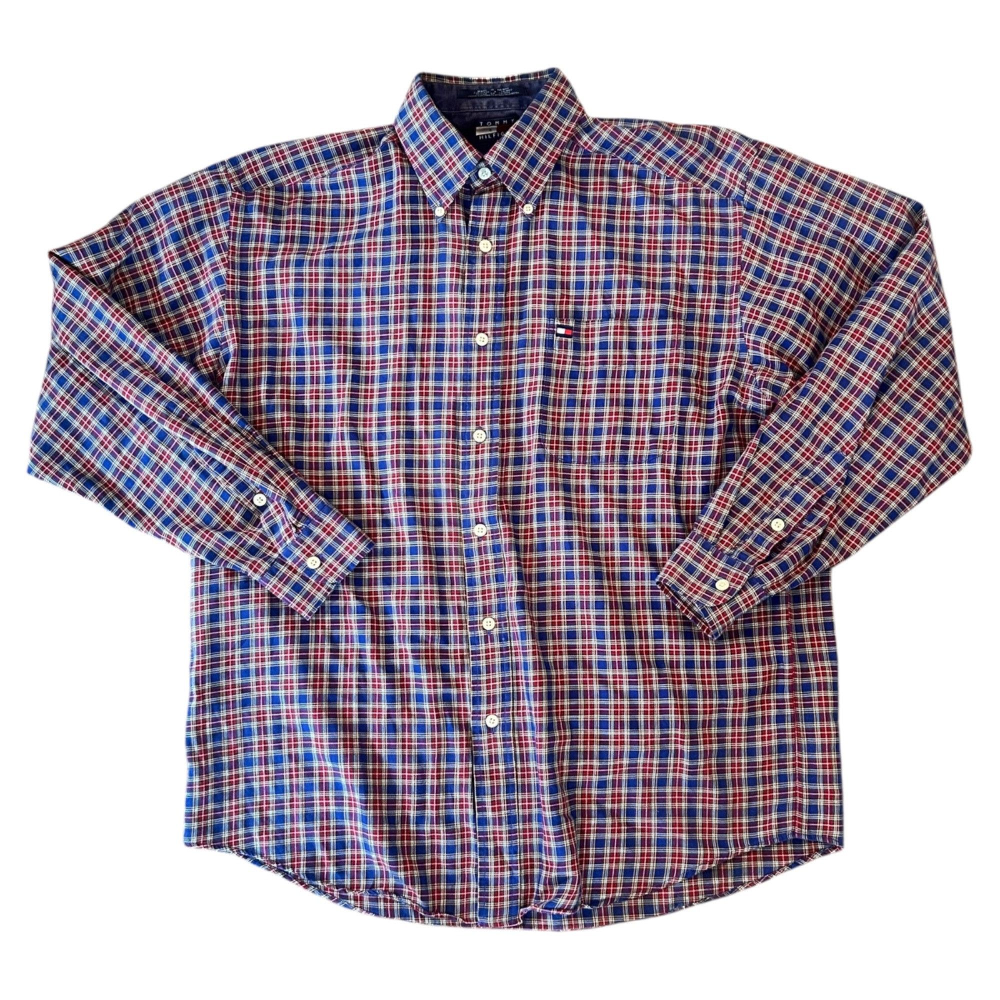 Tommy Hilfiger Vintage Tommy Hilfiger 90's Micro Plaid Button Down Shirt M Size US M / EU 48-50 / 2 - 1 Thumbnail