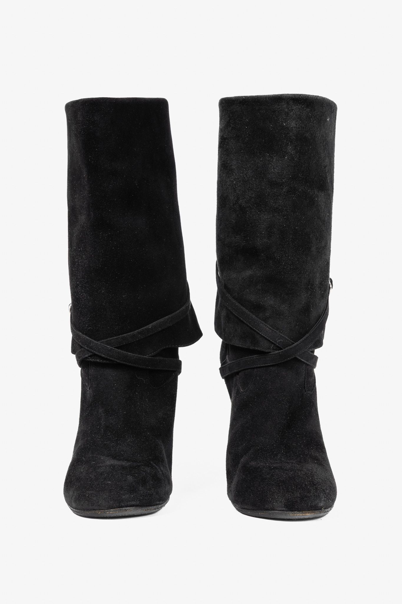 Chloe Chloe AW/07 Black Suede Foldover Short Boots Size US 7.5 / IT 37.5 - 2 Thumbnail