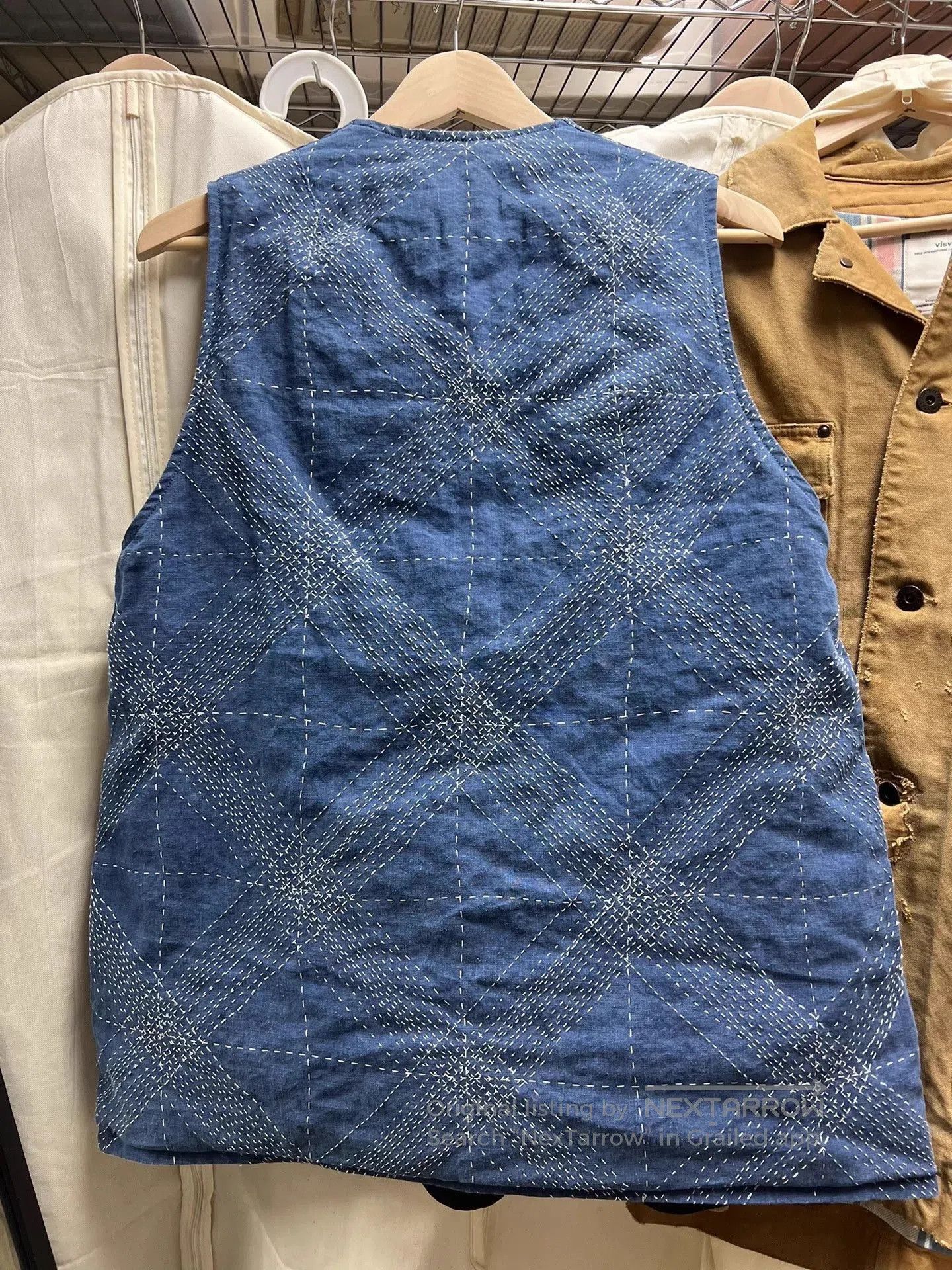 Visvim Blue Diamond Stitch Sleeveless Vest. Size US S / EU 44-46 / 1 - 5 Thumbnail
