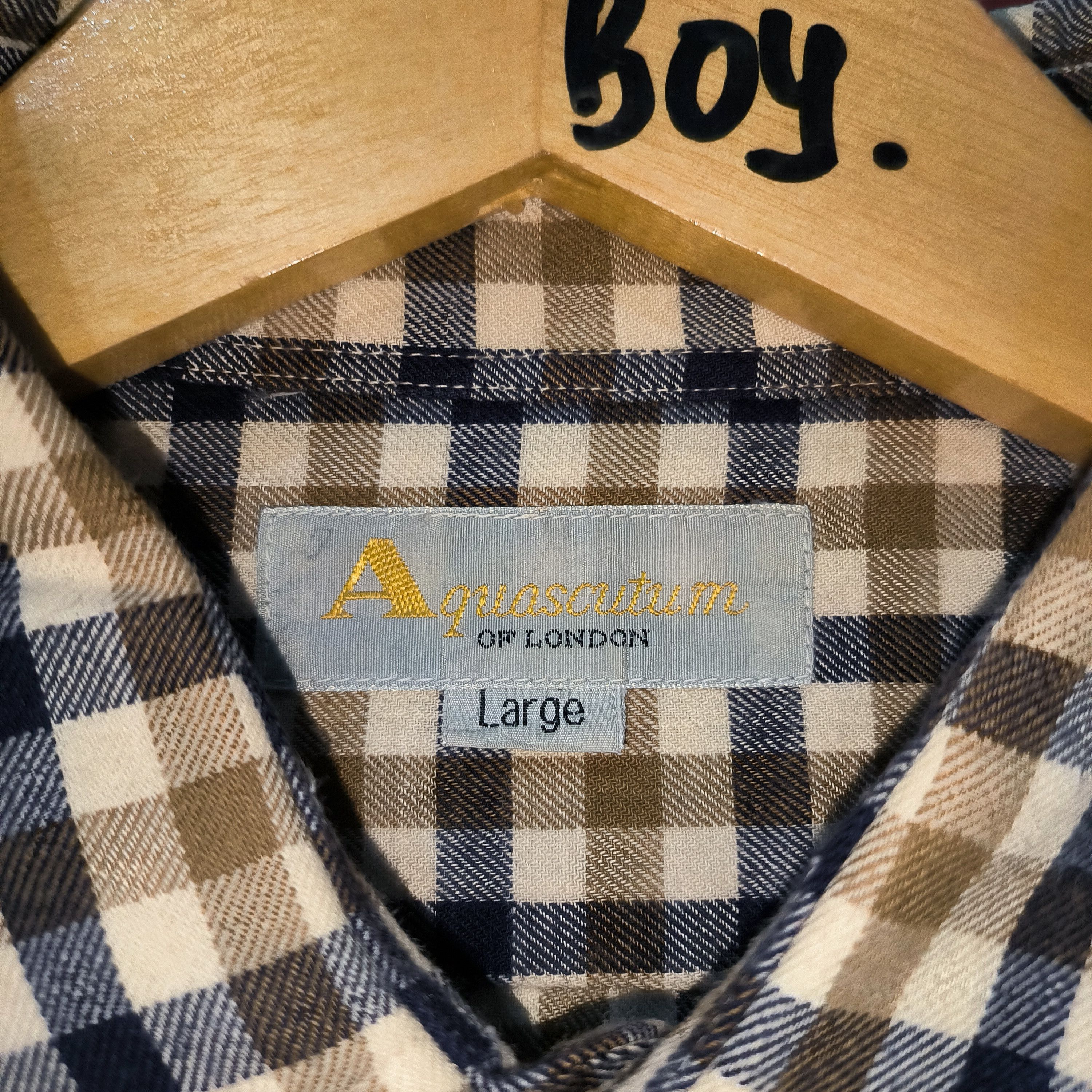 Aquascutum × Vintage Vintage Aquascutum Nova Check Shirts Size US L / EU 52-54 / 3 - 4 Thumbnail