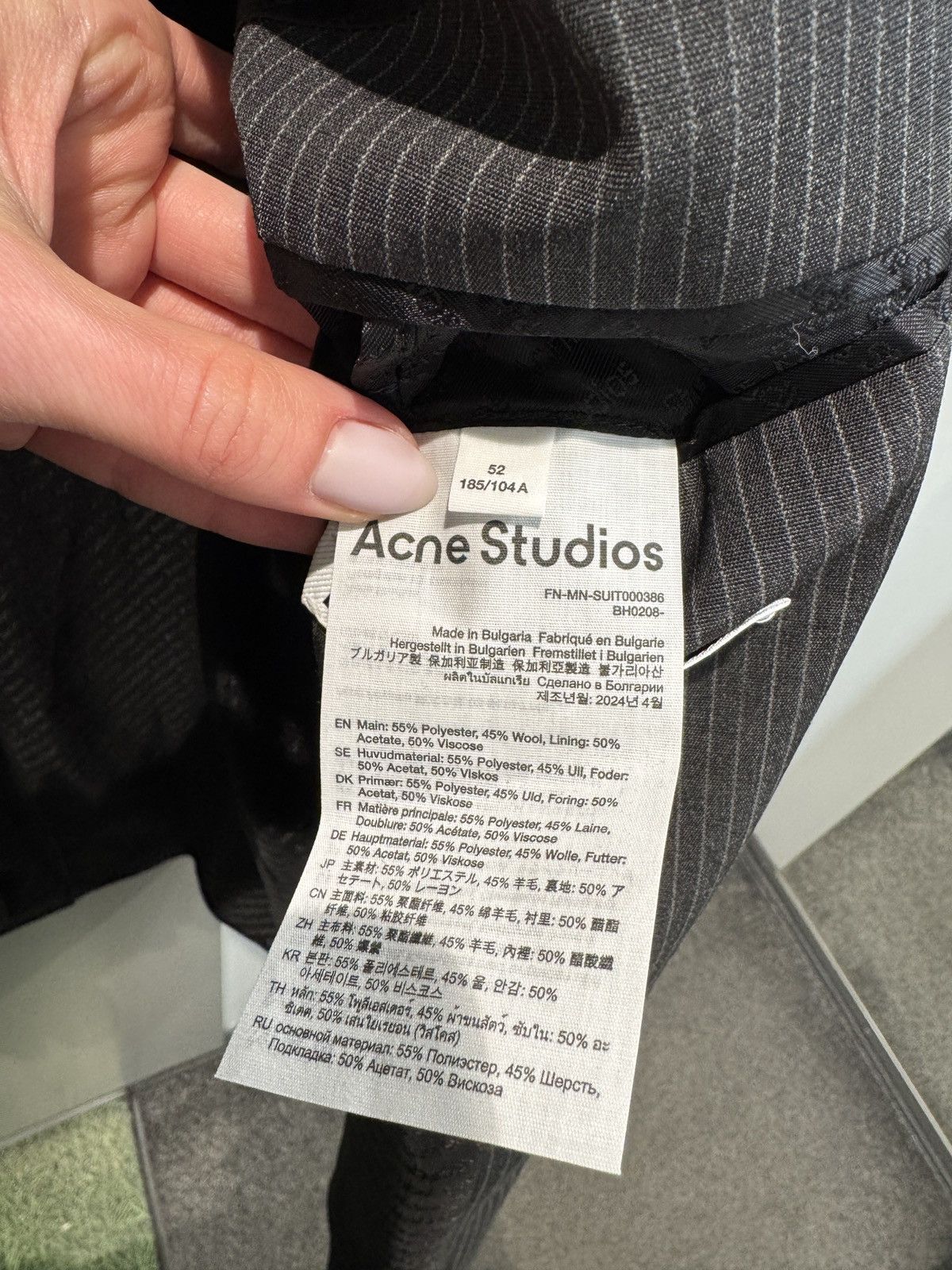 Acne Studios Last Acne Studios Pinstriped Oversized Monobreast Blazer Size US L / EU 52-54 / 3 - 8 Thumbnail