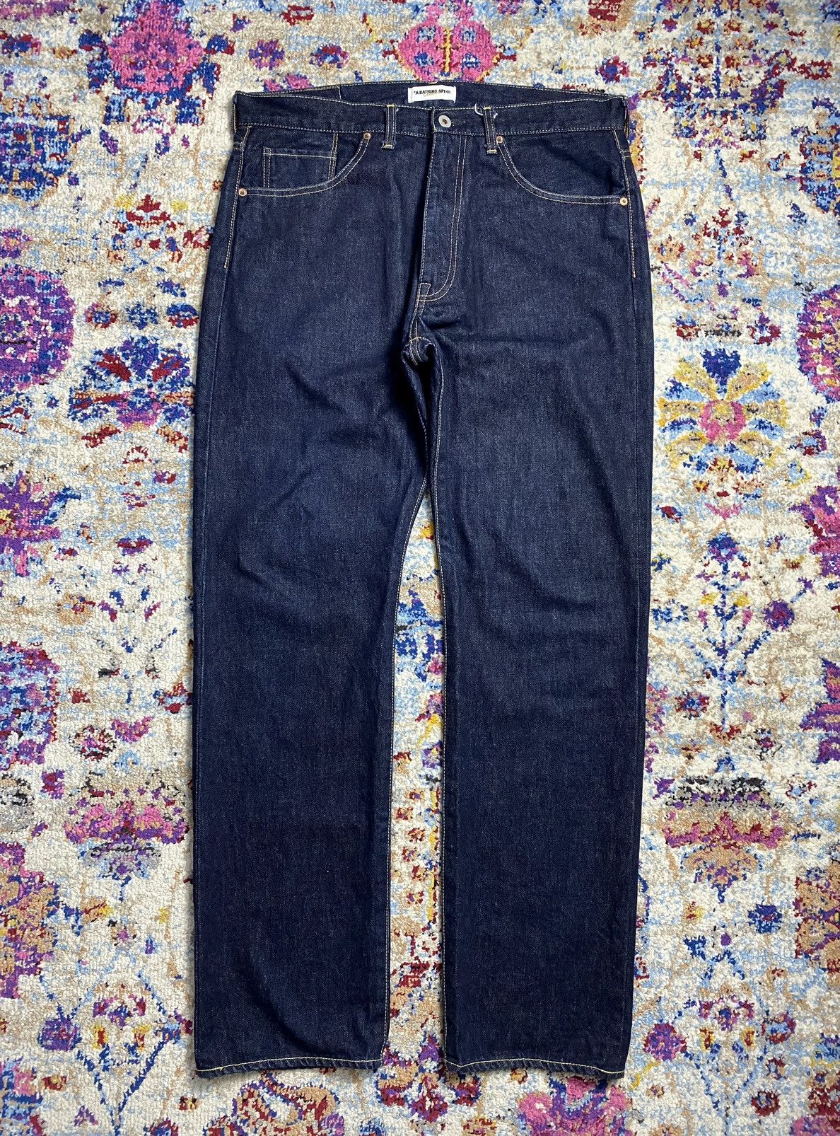 Bape Bapesta OG Classic 14oz Straight Relaxed Jeans W34 Size US 36 / EU 52 - 2 Thumbnail