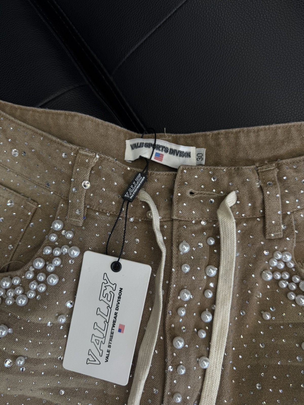 Vale Valley Rhinestone Crystal Shorts Denim Tan Size 30 Size US 30 / EU 46 - 8 Thumbnail