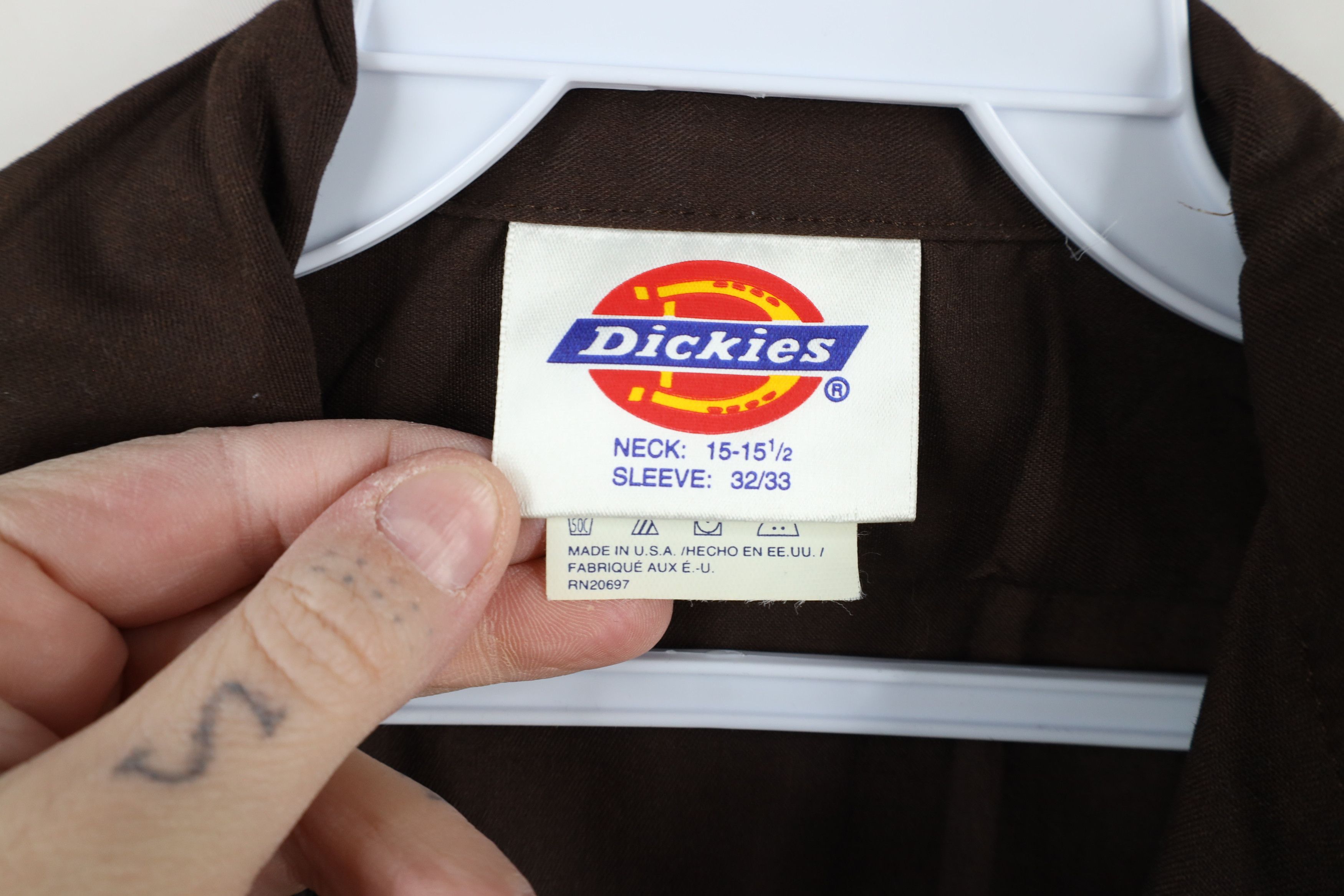 Dickies × Vintage Vintage 90s Dickies Faded Workwear Button Shirt Brown USA Size US M / EU 48-50 / 2 - 4 Thumbnail