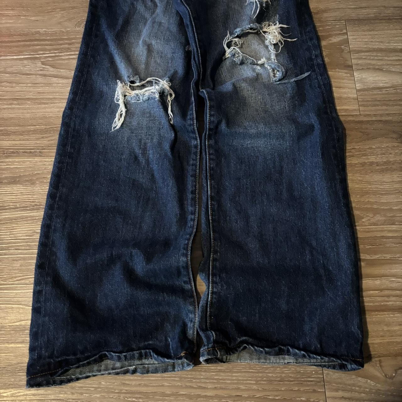 Aeropostale Crazy Vintage Y2K/2000s Grunge Aeropostale Dark Wash Distressed Denim Jeans! 32x32 Size US 32 / EU 48 - 6 Thumbnail