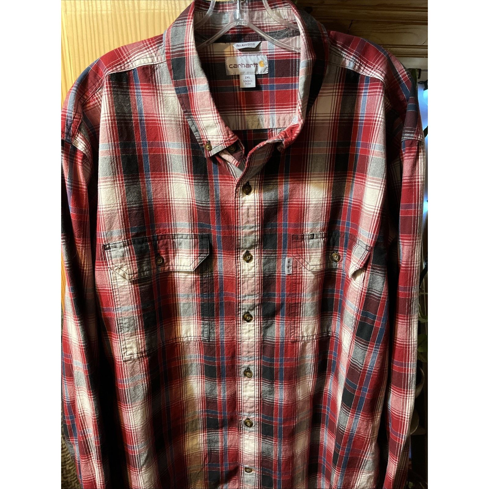 Carhartt Carhartt Shirt Mens XXL Red Plaid Outdoor Relaxed Fit Button Size US XXL / EU 58 / 5 - 6 Thumbnail