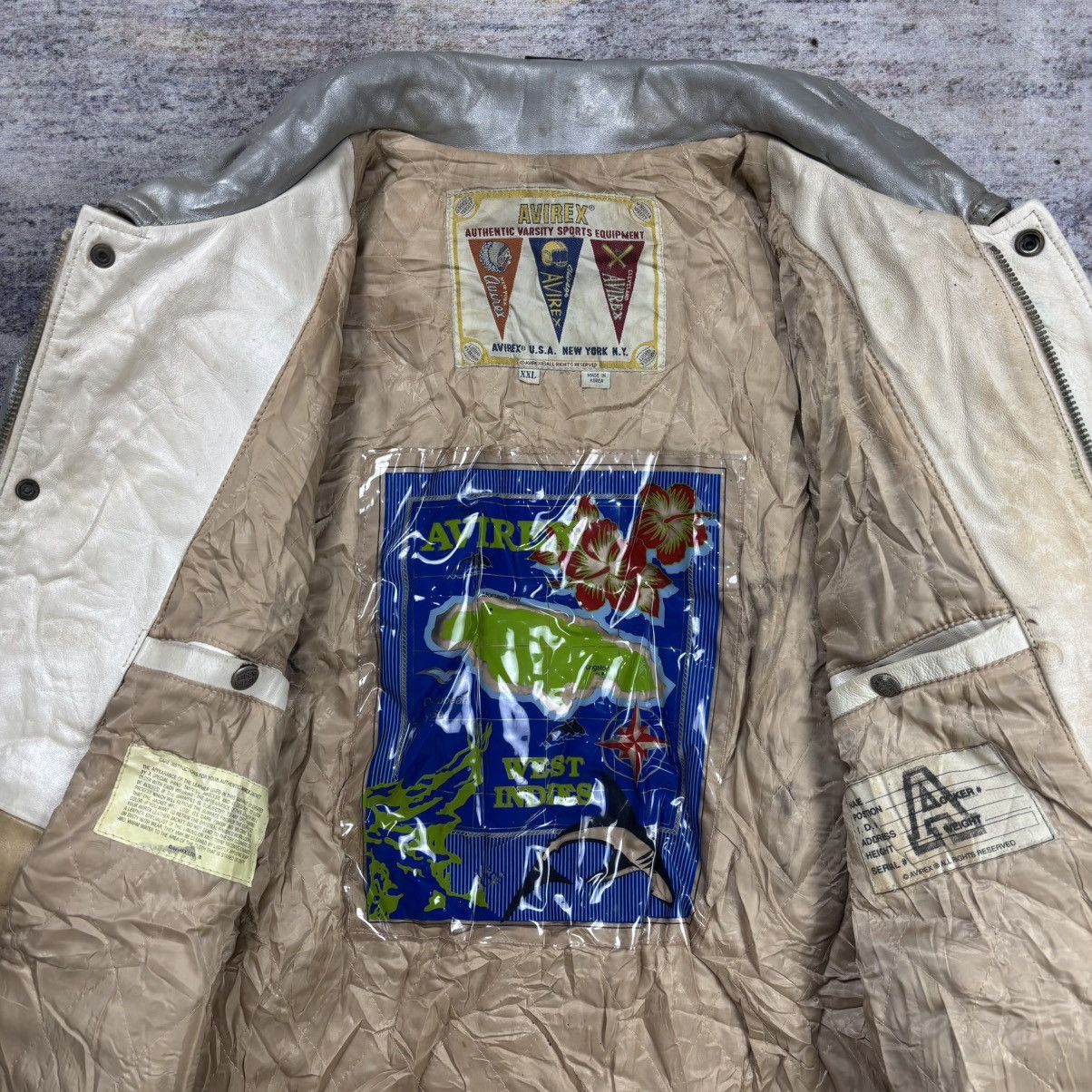 Avirex Vintage 90s Avirex west indies shark varsity leather jacket Size US XXL / EU 58 / 5 - 12 Thumbnail
