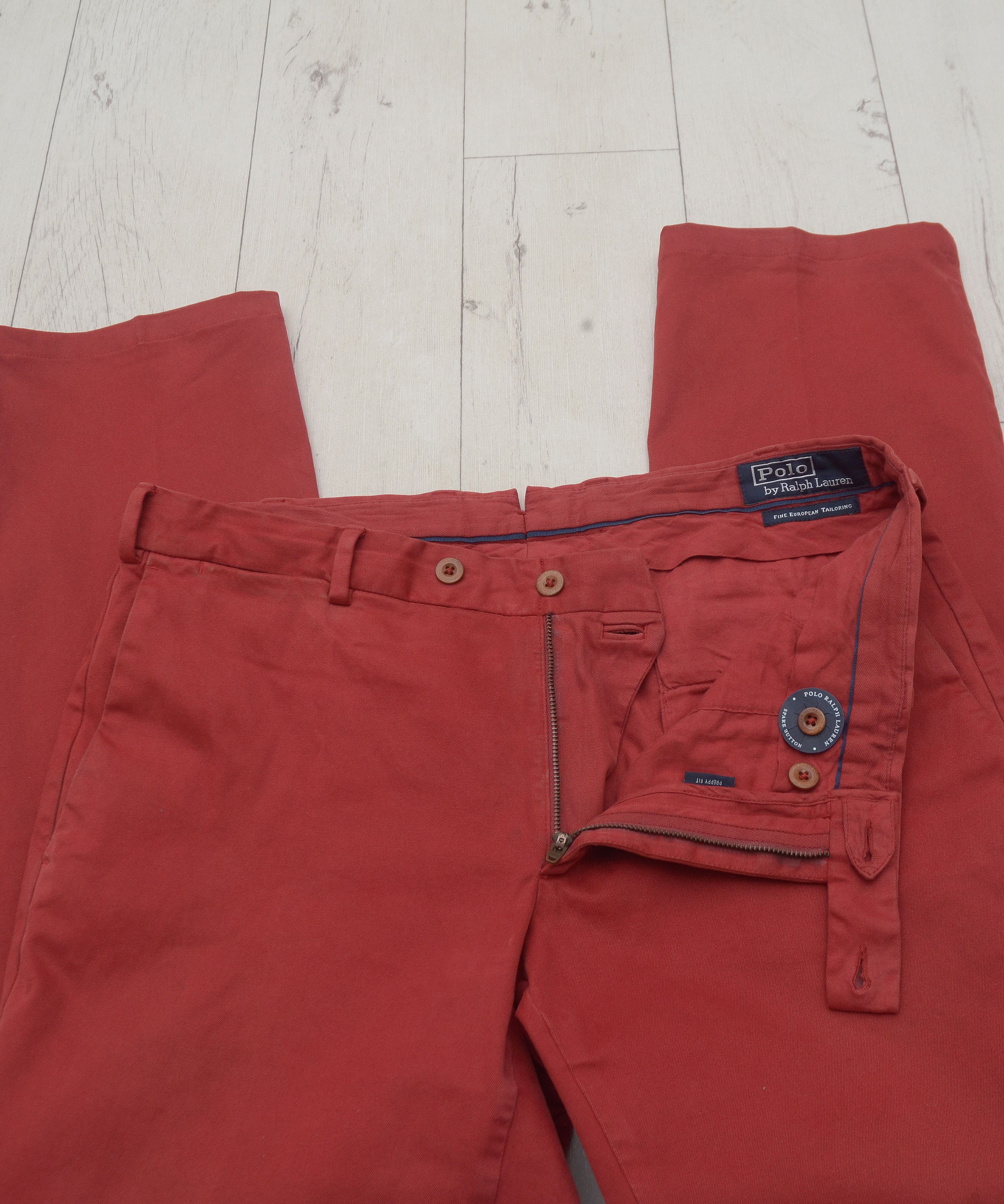 Polo Ralph Lauren × Ralph Lauren × Vintage Polo Ralph Lauren Vintage Red Cotton Chino Trousers Pants Size US 34 / EU 50 - 8 Thumbnail