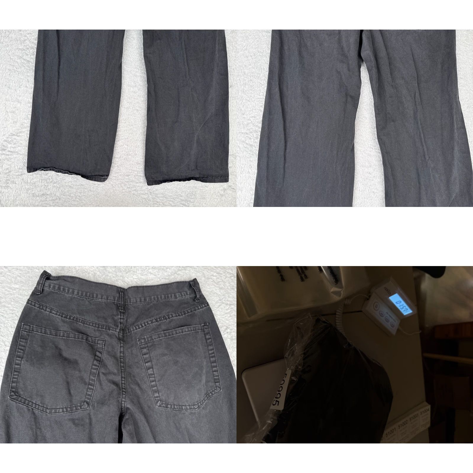 Brandy Melville Brandy Melville Jeans Womens 4 Black Denim Wide-Leg Mid Rise Cotton Blend 27x28 Size 27" / US 4 / IT 40 - 10 Thumbnail