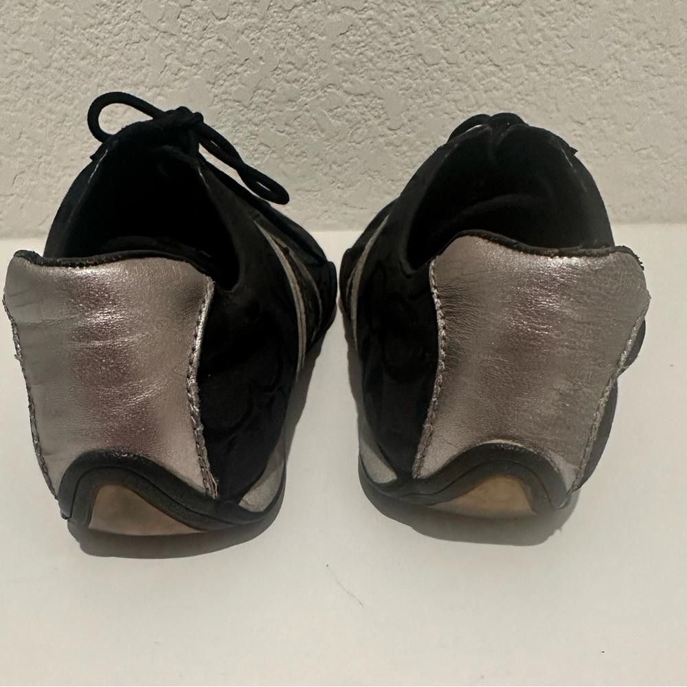 Coach Coach Jayme Sneaker Signature Black Canvas Silver Leather 10 Size US 10 / IT 40 - 4 Thumbnail