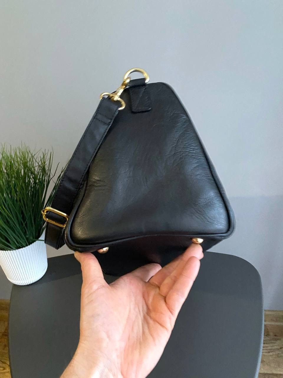 SANDQVIST Sandqvist Black Leather Handbag Shoulder Bag Size ONE SIZE - 11 Thumbnail