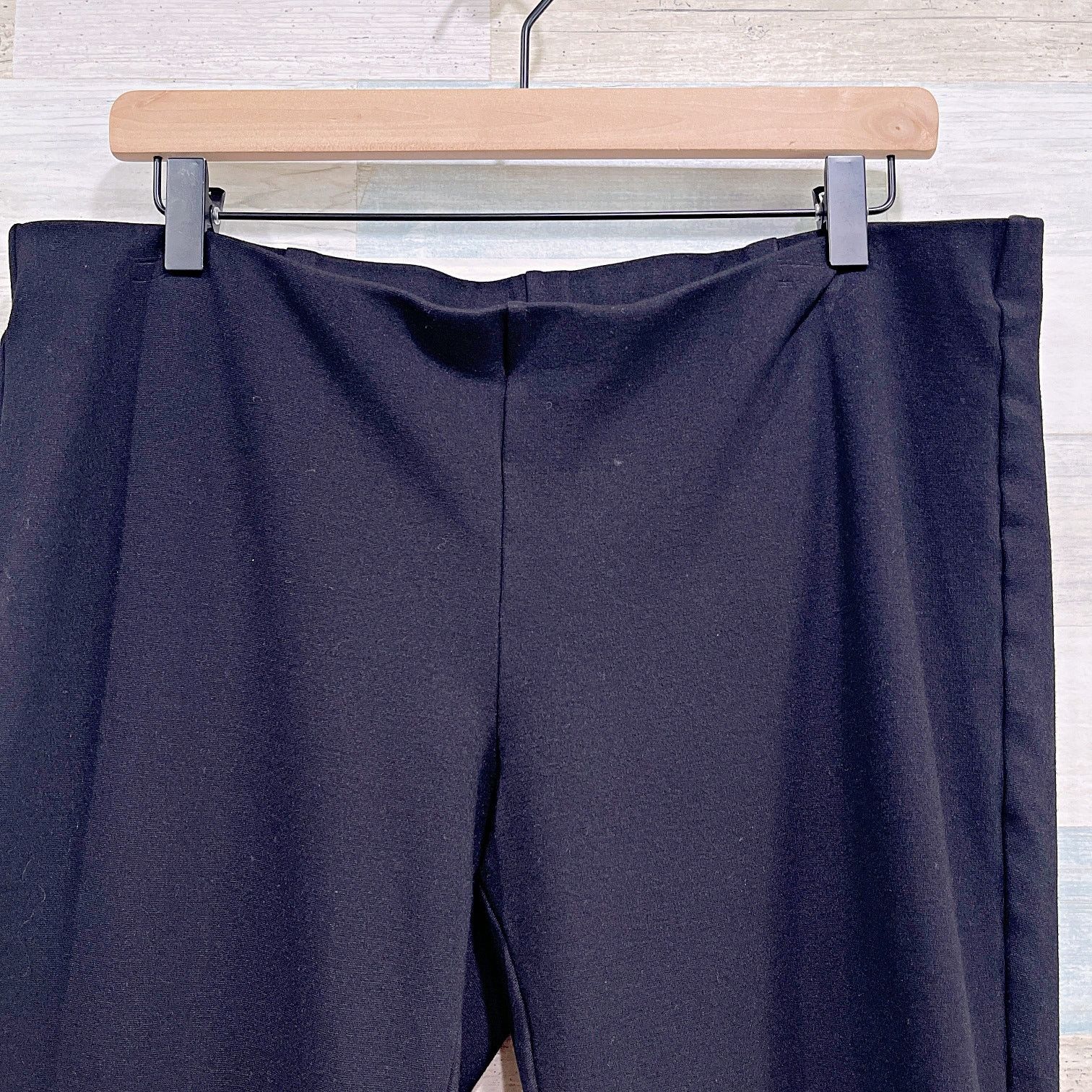 Eileen Fisher Eileen Fisher Pull On Tapered Ponte Pants Black Womens XL Size 34" / US 12 / IT 48 - 2 Thumbnail