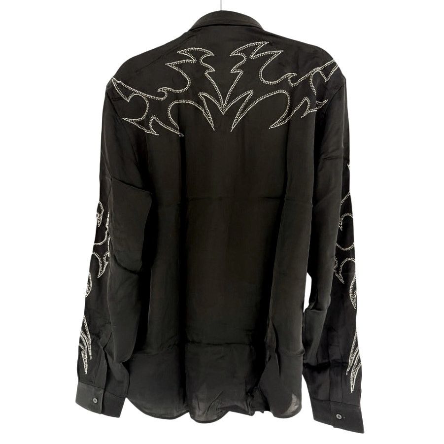 Philipp Plein Philipp Plein Men's Black Embellished Texas Shirt Size XL Size US XL / EU 56 / 4 - 8 Thumbnail