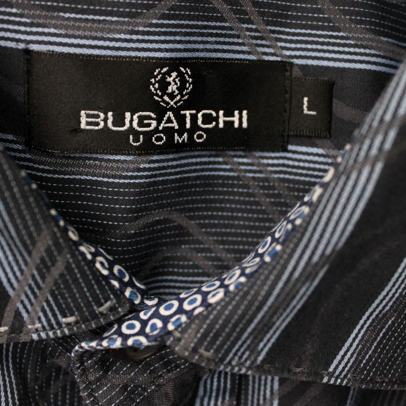 BUGATCHI Bugatchi Uomo Shirt Mens Large Blue Geometric 100% Cotton Long Sleeve Button-Up Vintage? No (adapted) Size US L / EU 52-54 / 3 - 7 Thumbnail