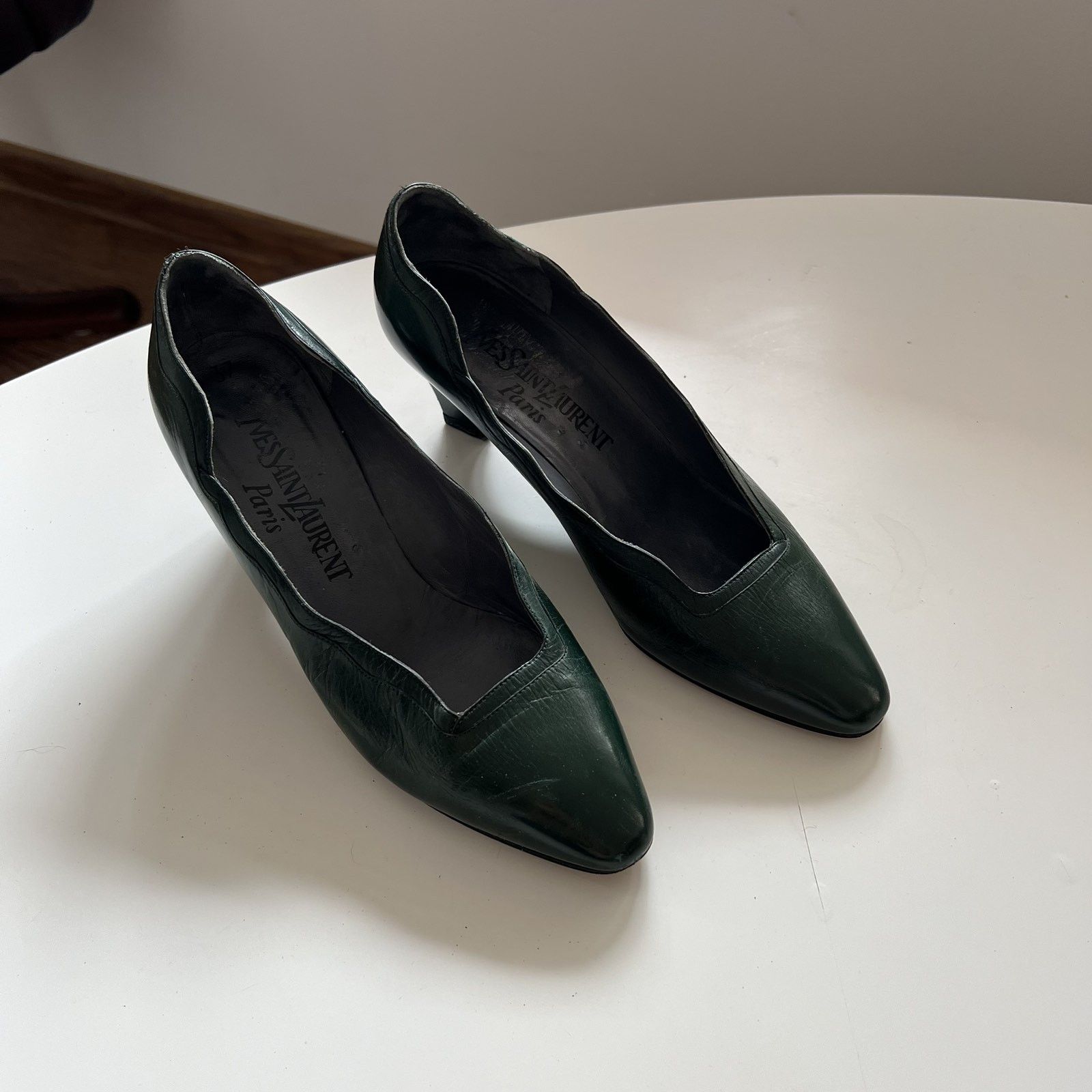 Yves Saint Laurent Vintage YSL Yves Saint Laurent Green Heels EUR 37 Size US 7 / IT 37 - 3 Thumbnail