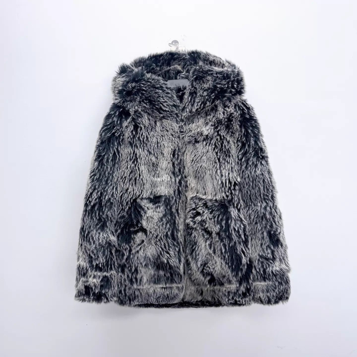 SMFK SMFK Snowman Eco Fur Hooded Jacket Black Gray Size 1 Size US S / EU 44-46 / 1 - 1 Thumbnail