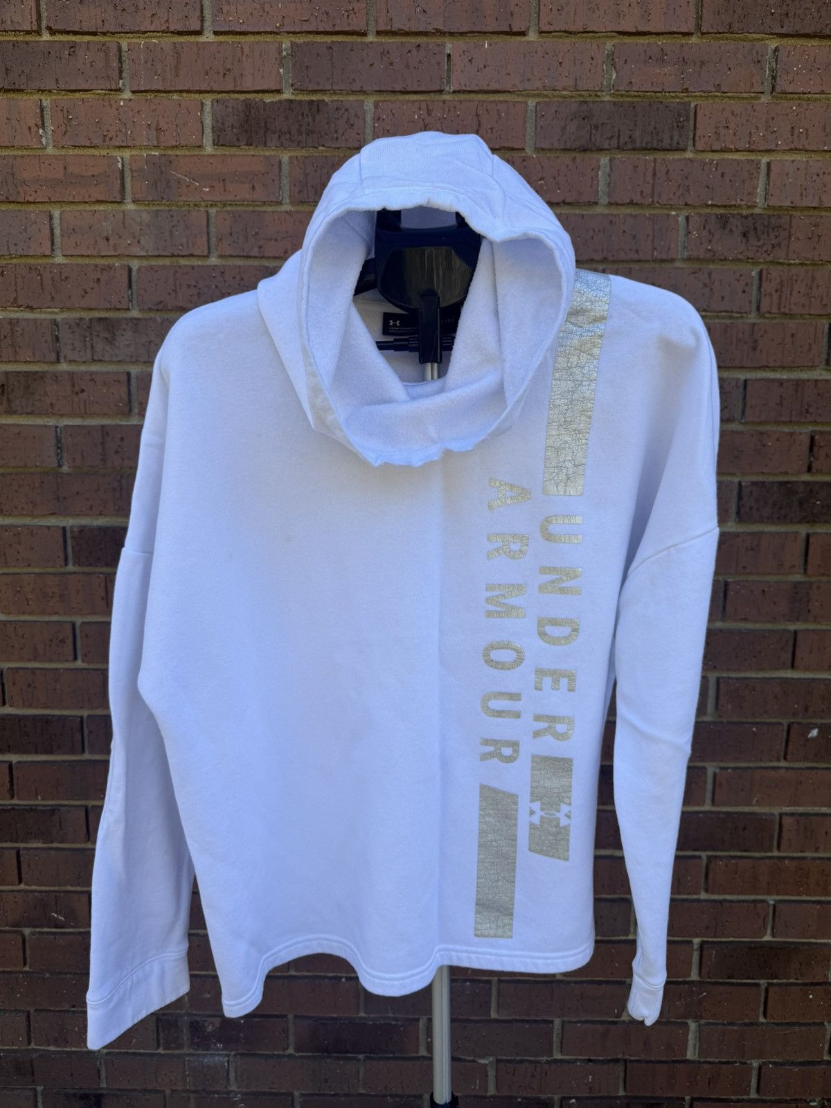 Under Armour Under Armour Loose Fit Cowl Neck Logo Hoodie White Silver Size XL / US 12-14 / IT 48-50 - 8 Thumbnail