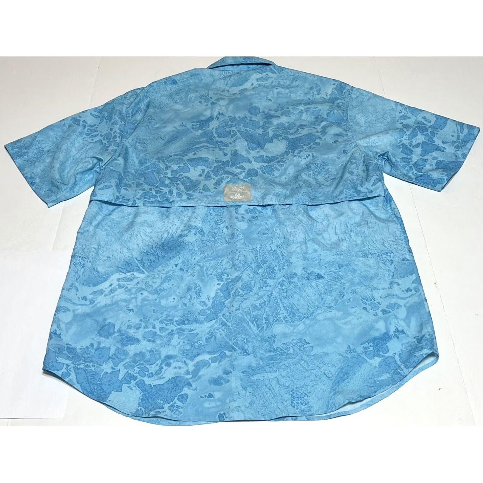 Realtree Realtree Ocean+Coast Mens M Blue Camouflage Print Short Sleeve Button-Up Shirt Size US M / EU 48-50 / 2 - 3 Thumbnail
