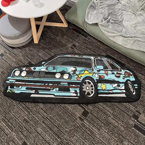 VIBE ⚡️Special-shaped Carpet Rug y2k BMW pattern car Size ONE SIZE - 4 Thumbnail