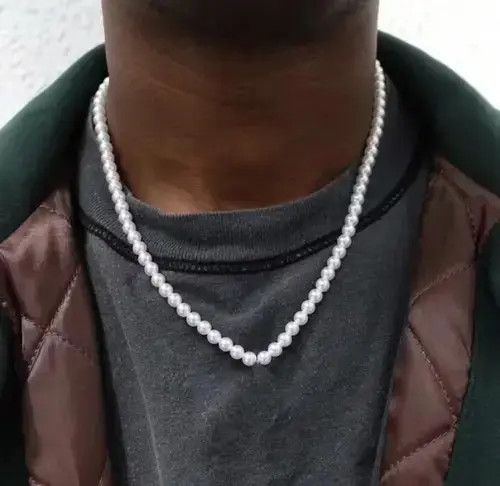 Japanese Brand × Vintage Men’s trendy punk pearl necklace Size ONE SIZE - 1 Thumbnail