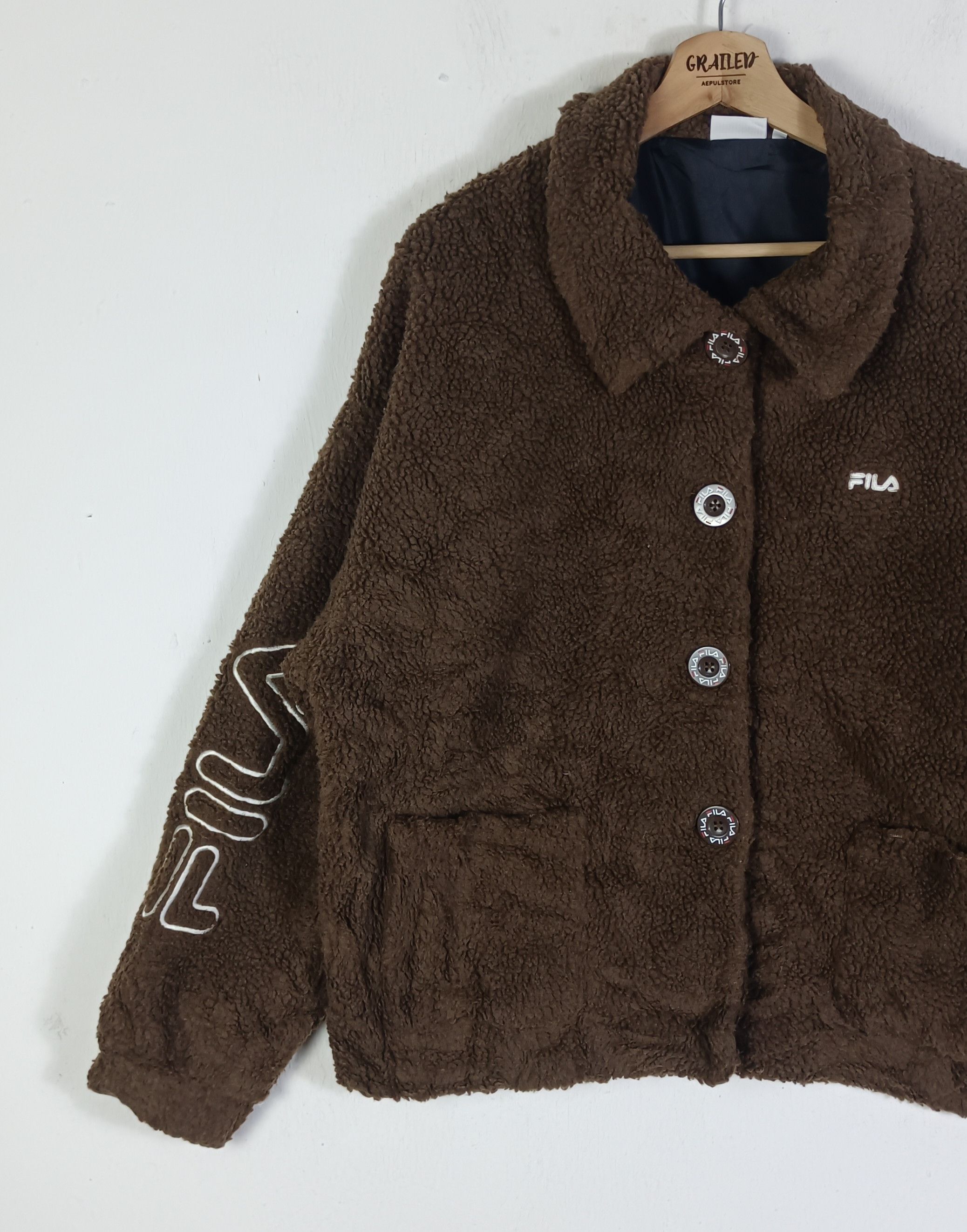 Fila Fila Sherpa Button Up Spell Out Size XL / US 12-14 / IT 48-50 - 7 Thumbnail