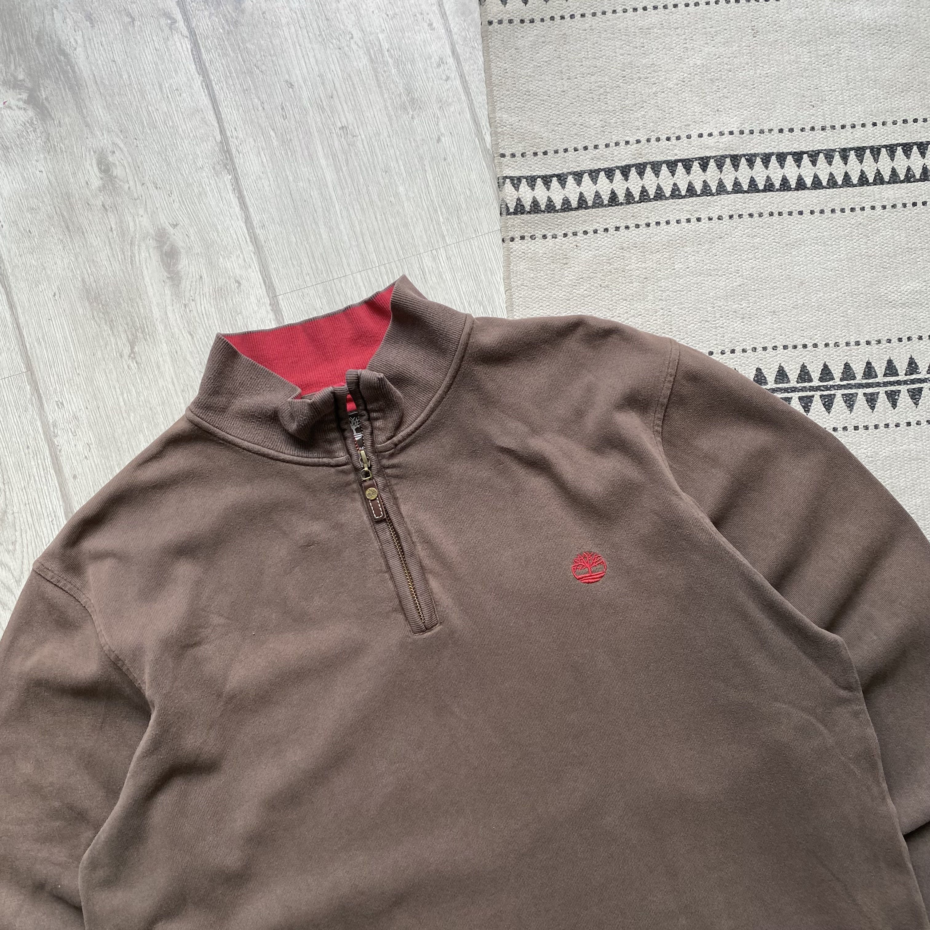Timberland Vintage FADED Timberland half zip sweater light sweatshirt Size US XL / EU 56 / 4 - 3 Thumbnail