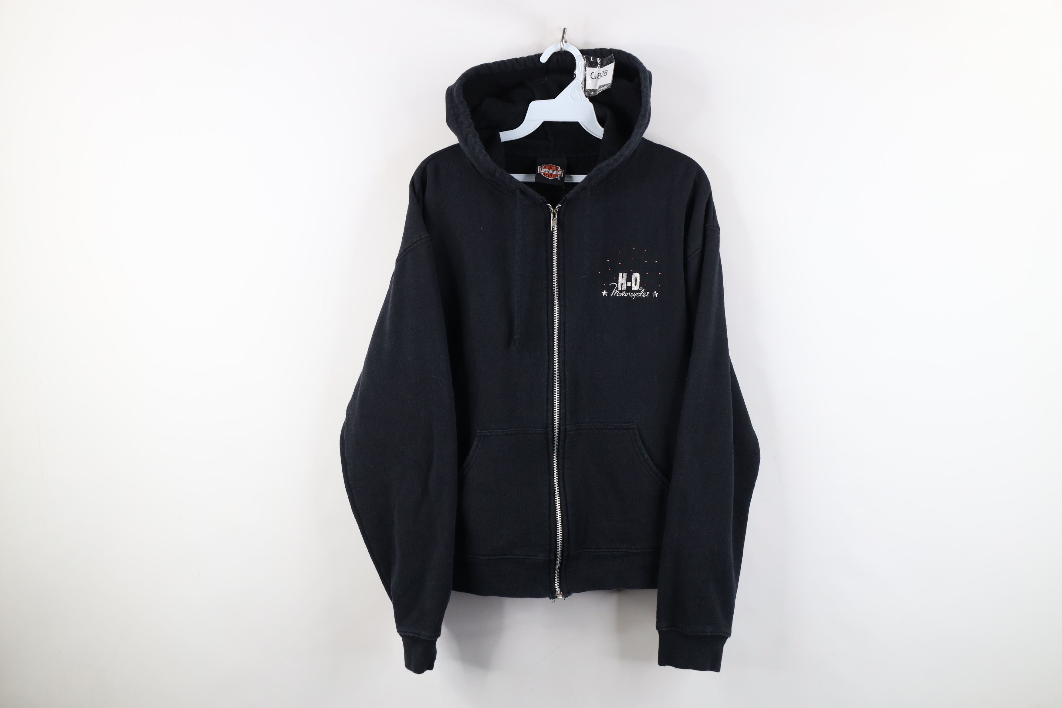 Harley Davidson Vintage Y2K Harley Davidson Spell Out Sequin Full Zip Hoodie Size XL / US 12-14 / IT 48-50 - 1 Thumbnail