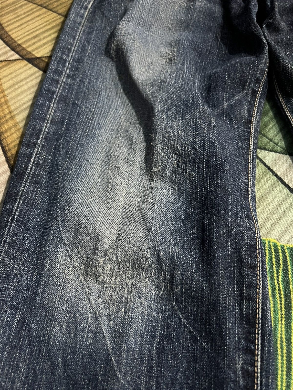 Edwin × If Six Was Nine VINTAGE EDWIN 505s REDLINE DISTRESSED JEANS Size US 29 - 3 Thumbnail