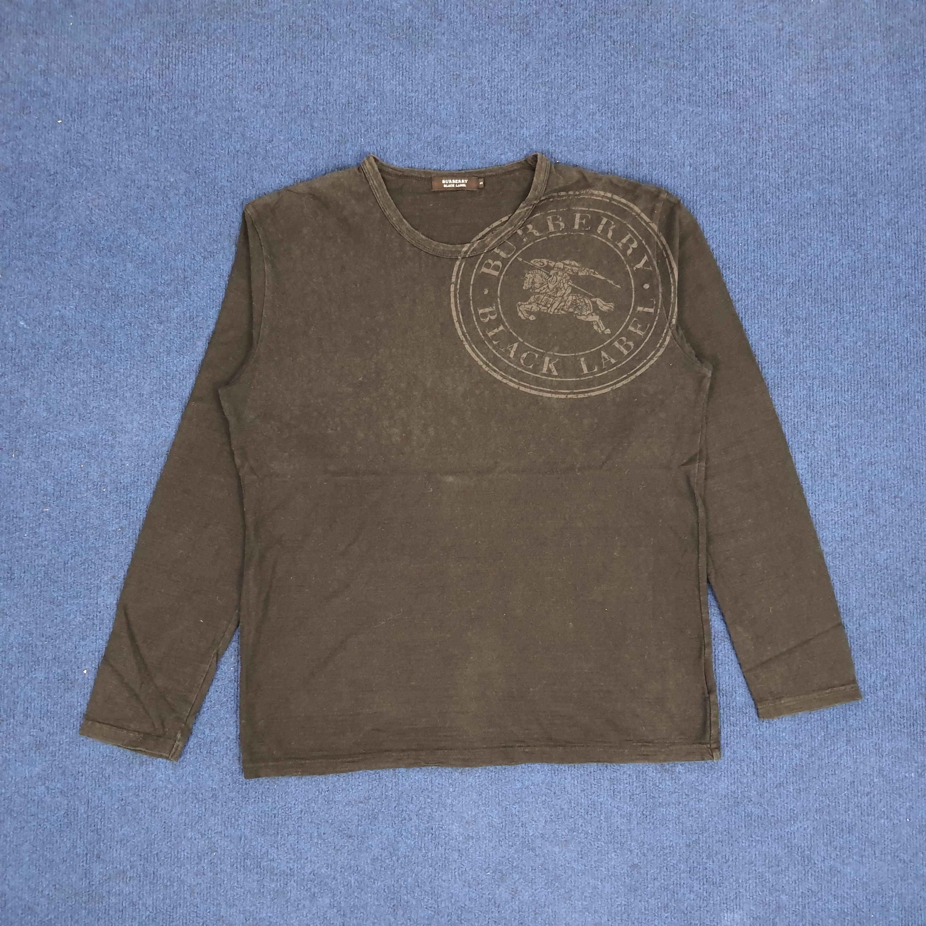 Burberry × Vintage Vintage Burberry Big Logo Long Sleeve Tshirt Size US M / EU 48-50 / 2 - 1 Thumbnail