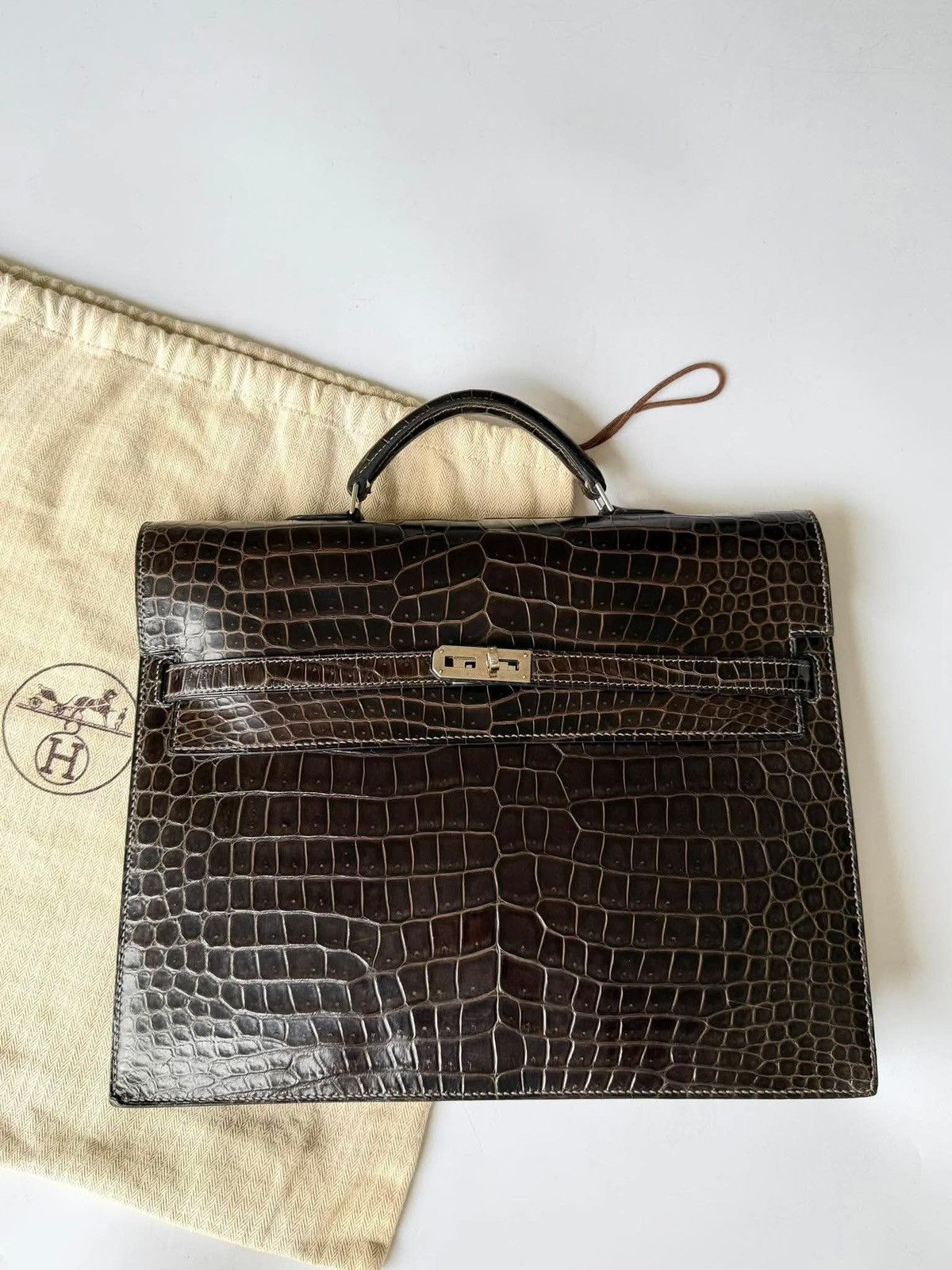 Hermes Hermes Kelly 2013 Depeches Exotic Crocodile Briefcase Bag Size ONE SIZE - 3 Thumbnail