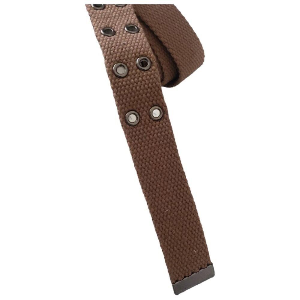Designer Vintage Unisex Brown Double Prong Woven Belt Size ONE SIZE - 3 Thumbnail
