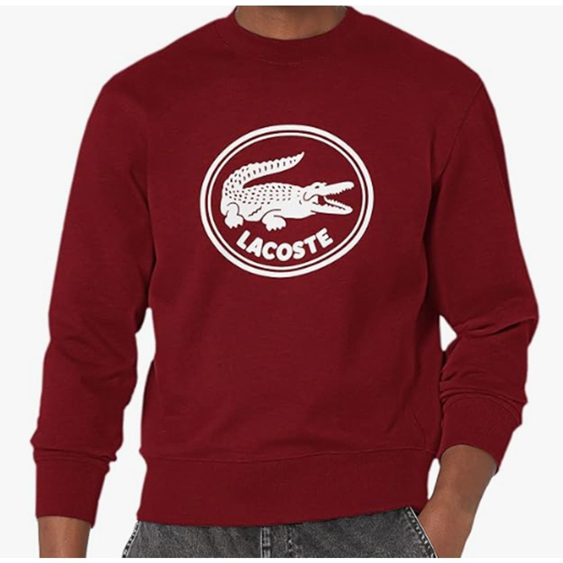 Lacoste Lacoste Men's Long Sleeve Large Croc Sweatshirt Red XL Size US XL / EU 56 / 4 - 1 Thumbnail