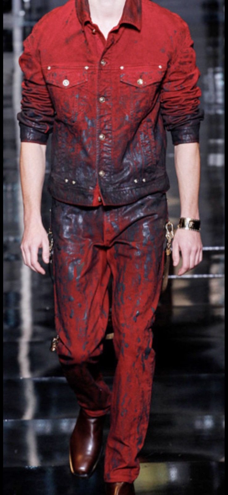 Versace Vintage Versace Denim Daunen Biker Jeans jacke A/W 14 maya Size US M / EU 48-50 / 2 - 4 Thumbnail