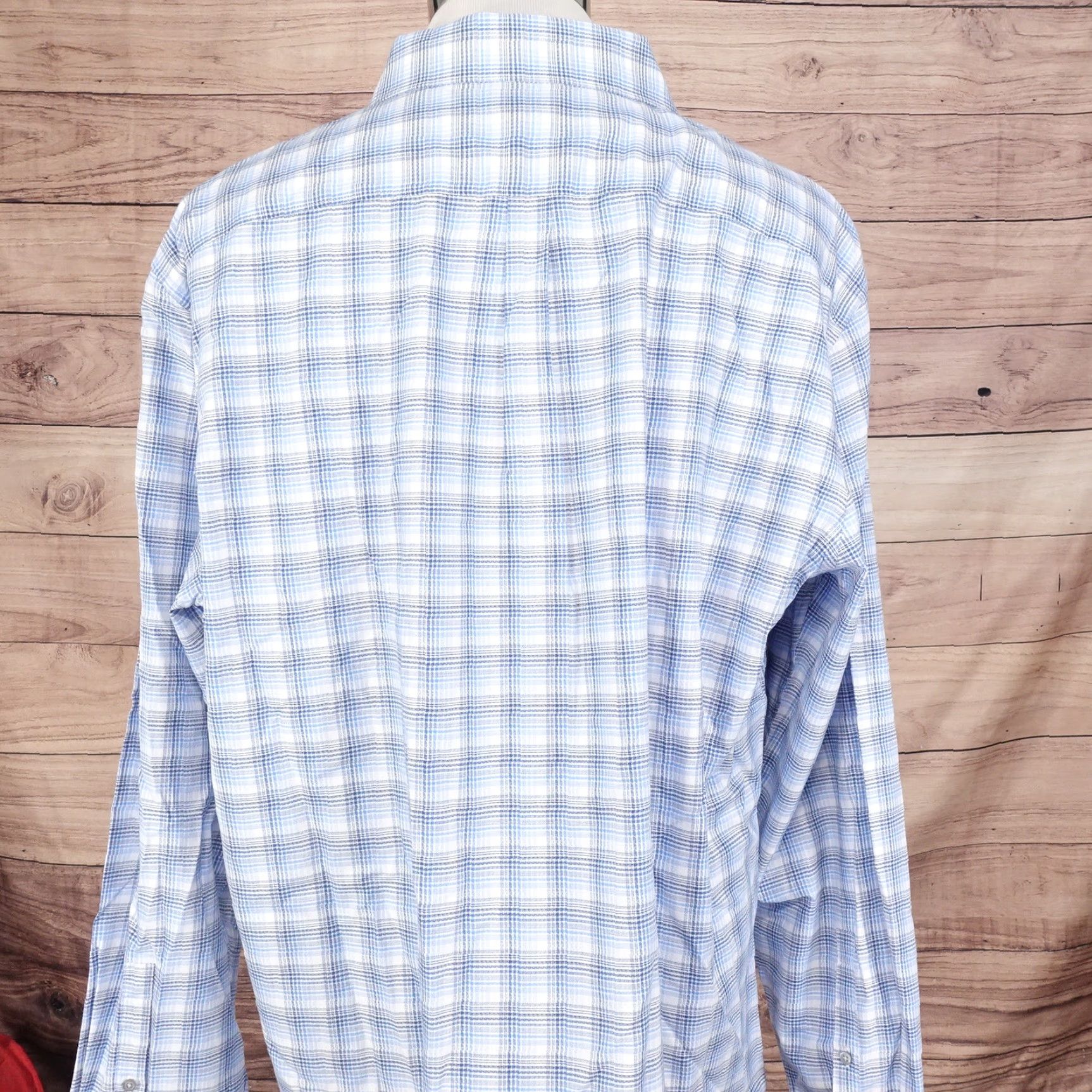 Apt. 9 VINTAGE APT 9 Men's Cotton Button-Down Shirt Long Sleeve Plaid 2XL Blue Casual Formal Size US XXL / EU 58 / 5 - 4 Thumbnail