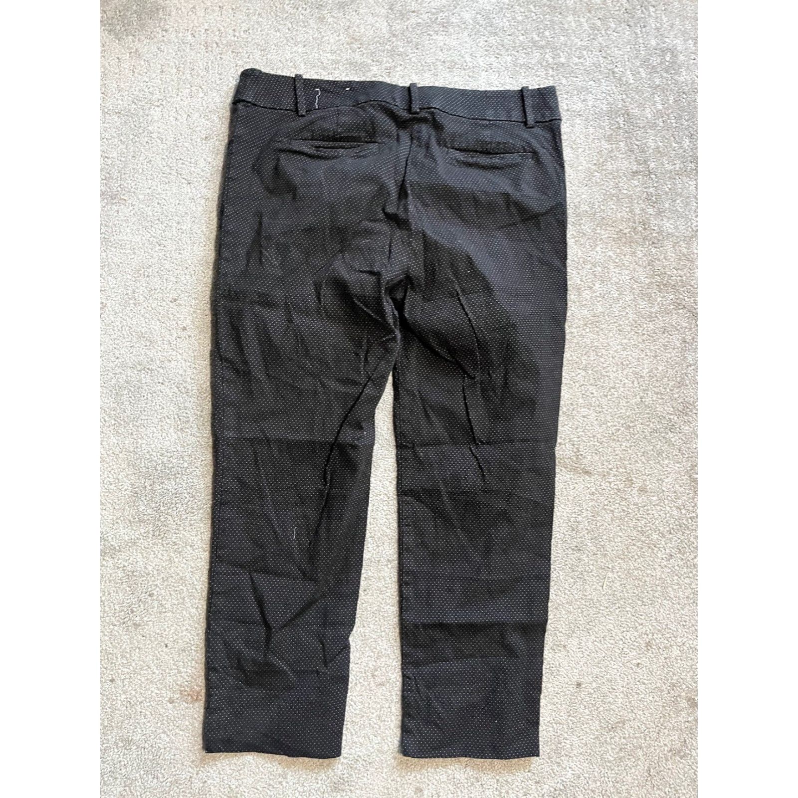 Ann Taylor Ladies Ann Taylor LOFT Marisa The Riviera Pant Chino Pants Size 10 Black Polka Dot Cotton Blend Mid Rise 25 In Ankle Crop Womens Pants Size 32" / US 10 / IT 46 - 3 Thumbnail
