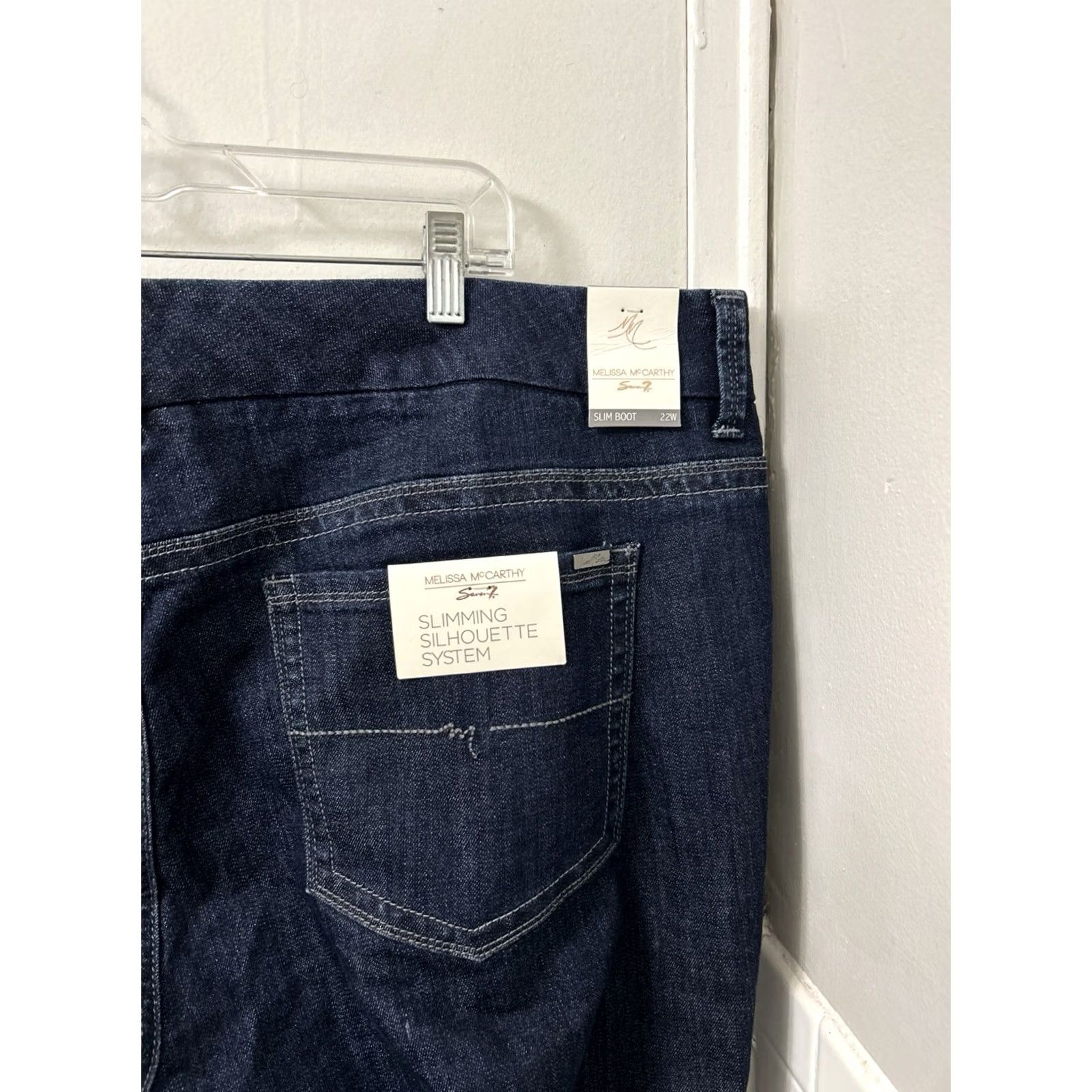 Melissa Melissa McCarthy Seven7 Jeans Slim Boot Womens 22W 31L Dark Wash Denim Blue Stretch Pockets 5-Pocket Regular Size Type Mens? Size 40" / US 18 - 4 Thumbnail