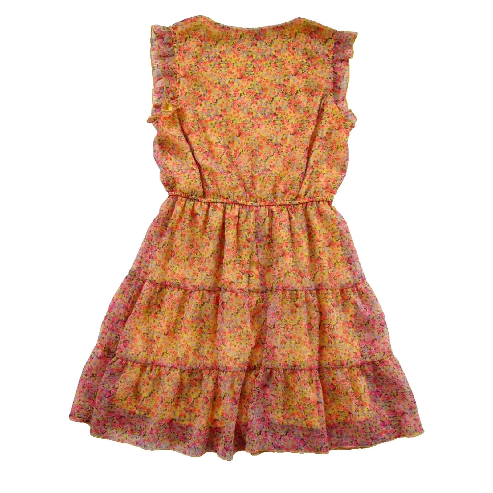 Vintage NWT City Studio Day Pink Yellow Floral Cap Sleeve Sheath Sun Dress Medium Size M / US 6-8 / IT 42-44 - 2 Thumbnail