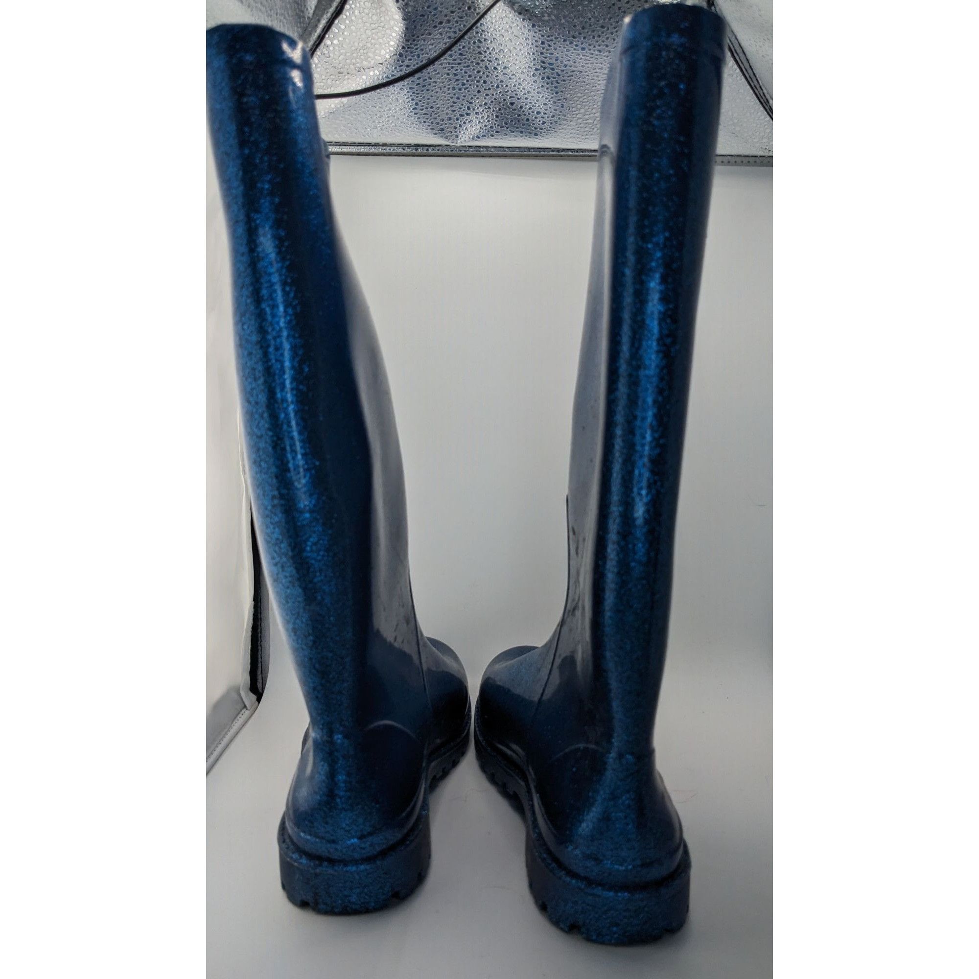 Chiara Ferragni Chiara Ferragni Glitter Blue Rain Boots With Iconic Eye Deta Size US 9 / IT 39 - 8 Thumbnail