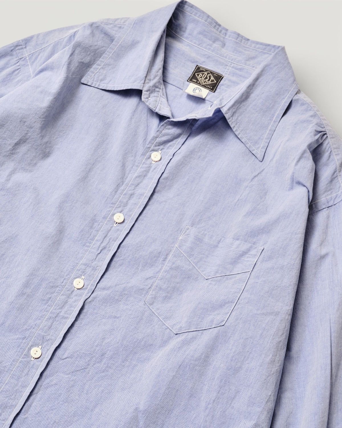 Post Overalls Post O’Alls Japanese lilac Cotton button up shirt Size US L / EU 52-54 / 3 - 3 Thumbnail
