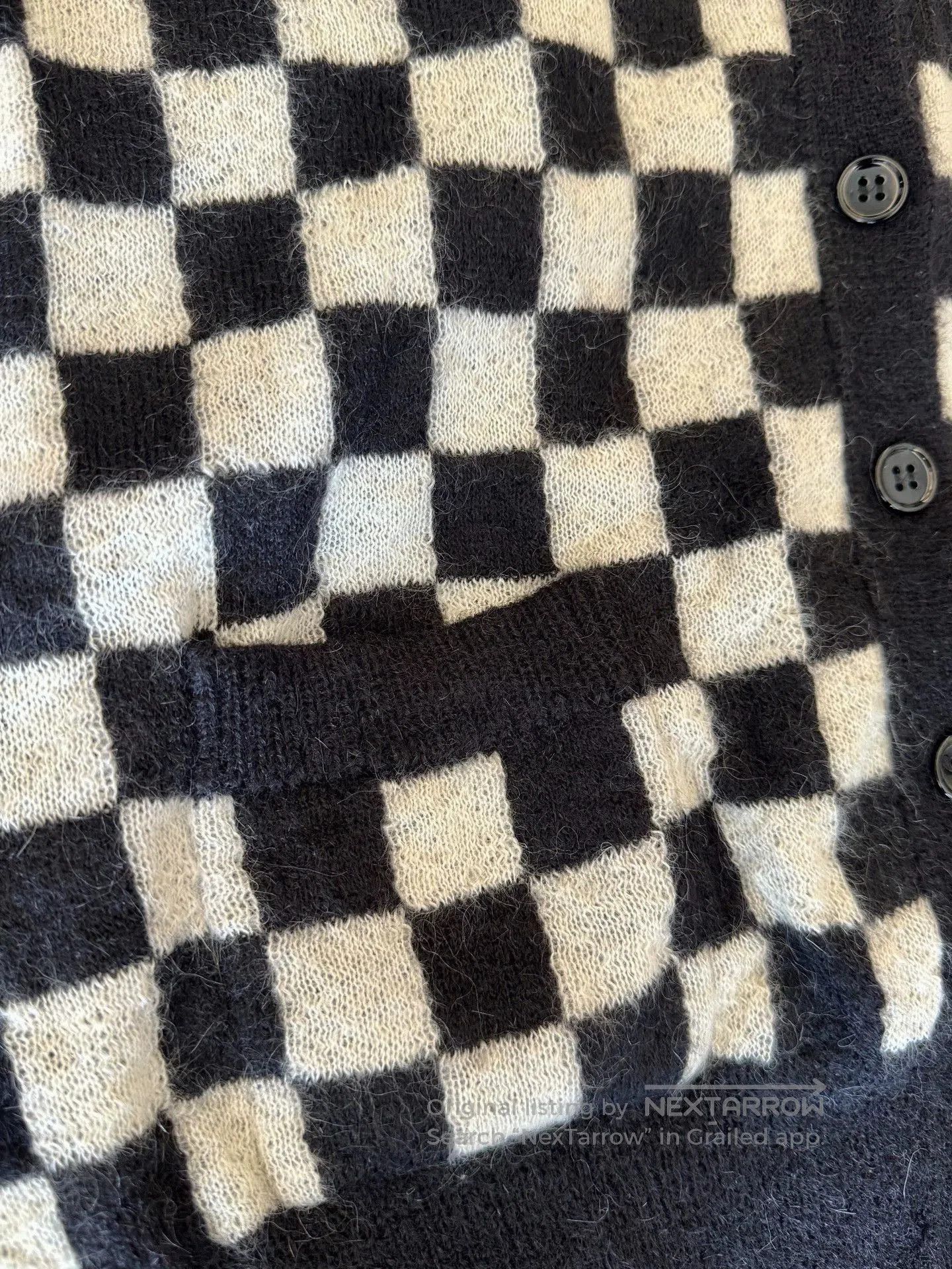 Saint Laurent Paris Checkered Open-Front Knit Cardigan. Size US M / EU 48-50 / 2 - 3 Thumbnail