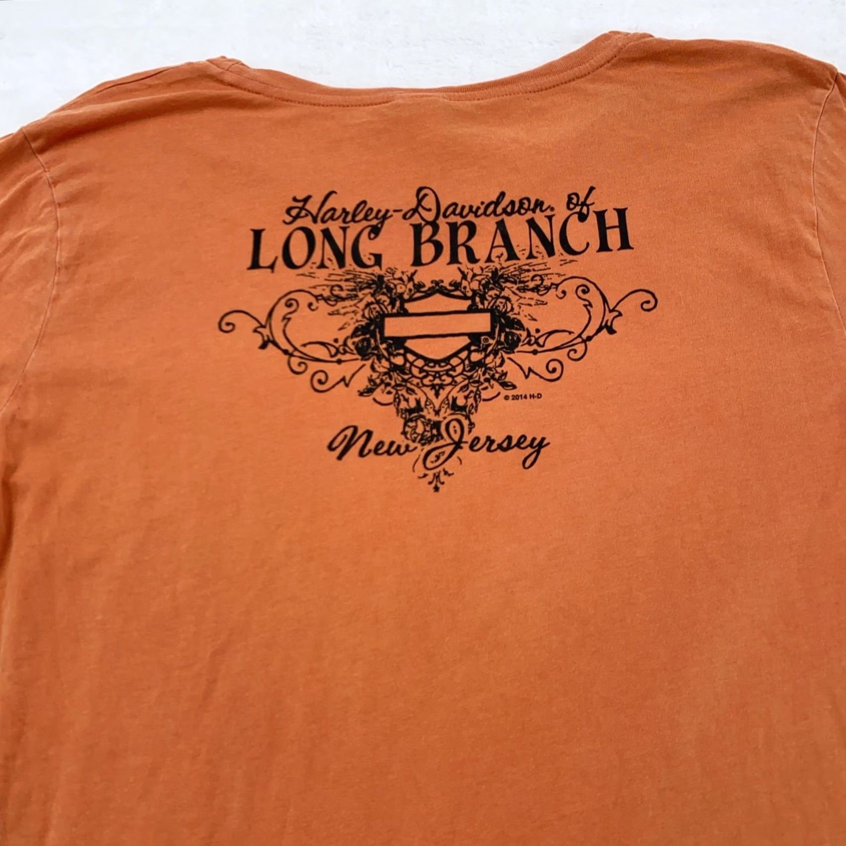 Harley Davidson Harley-Davidson Shirt S/M Women Orange T-Shirt Short Sleeve Scoop Neck Motorcycle Biker Classic Patriotic 100% Cotton Size S / US 4 / IT 40 - 7 Thumbnail