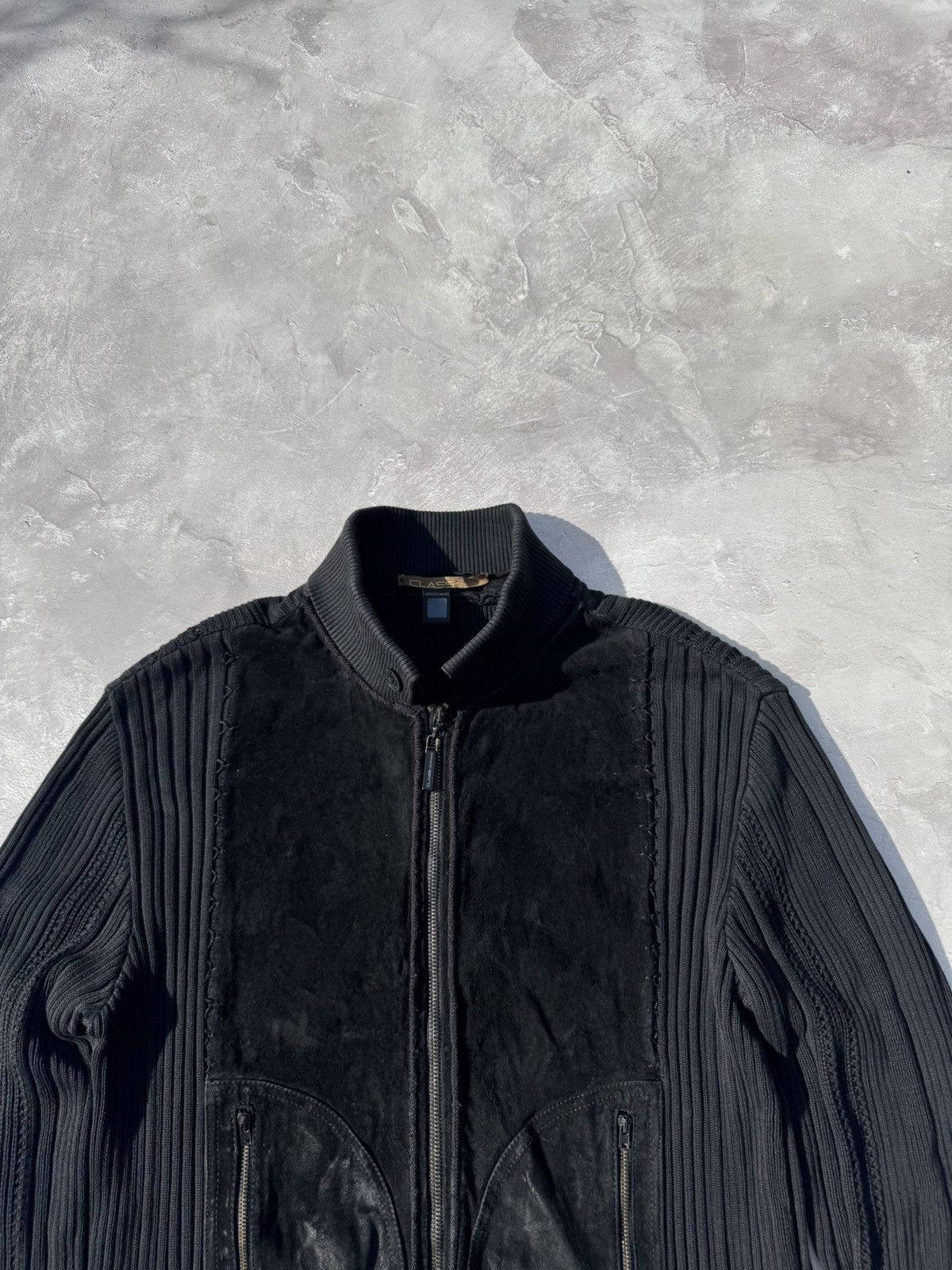 Roberto Cavalli Roberto Cavalli Class Knit&Leather Zip Sweater Jacket Size US L / EU 52-54 / 3 - 3 Thumbnail