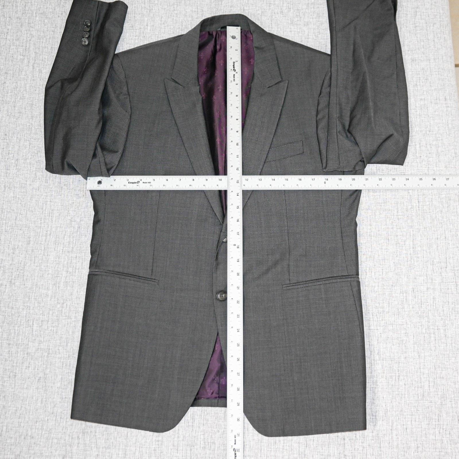 John Varvatos John Varvatos Collection Gray Suit Peak Lapal Wool Mohair Size 42R - 12 Thumbnail