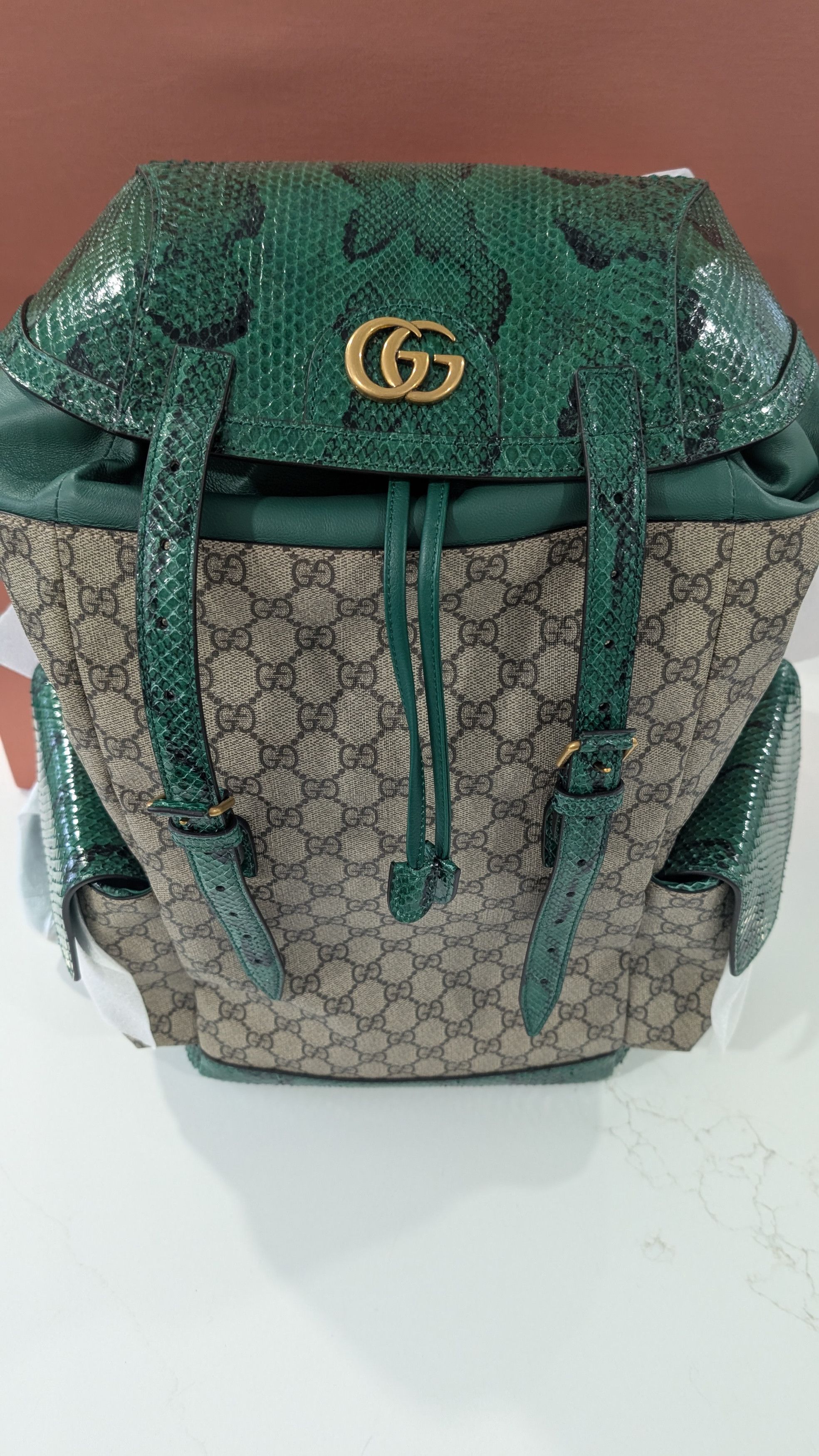 Gucci Gucci Emerald Python Backpack North America EXCLUSIVE Size ONE SIZE - 1 Thumbnail