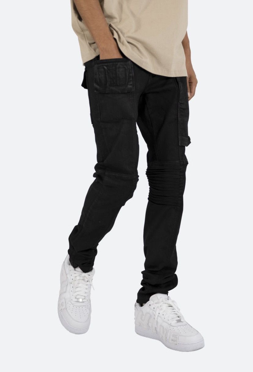 MNML og MNML M329 BLACKWAX CARGO MOTO BIKER DENIM [rick memphis] Size US 31 - 2 Thumbnail