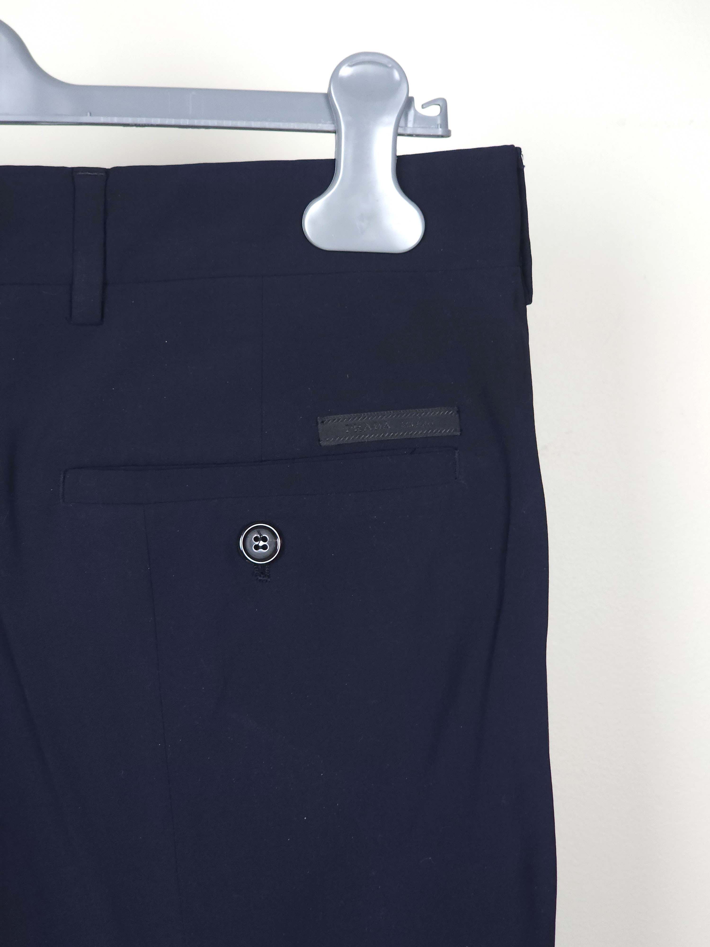 Prada Bicolor Charcoal Navy Virgin Wool Pants Size US 32 / EU 48 - 7 Thumbnail