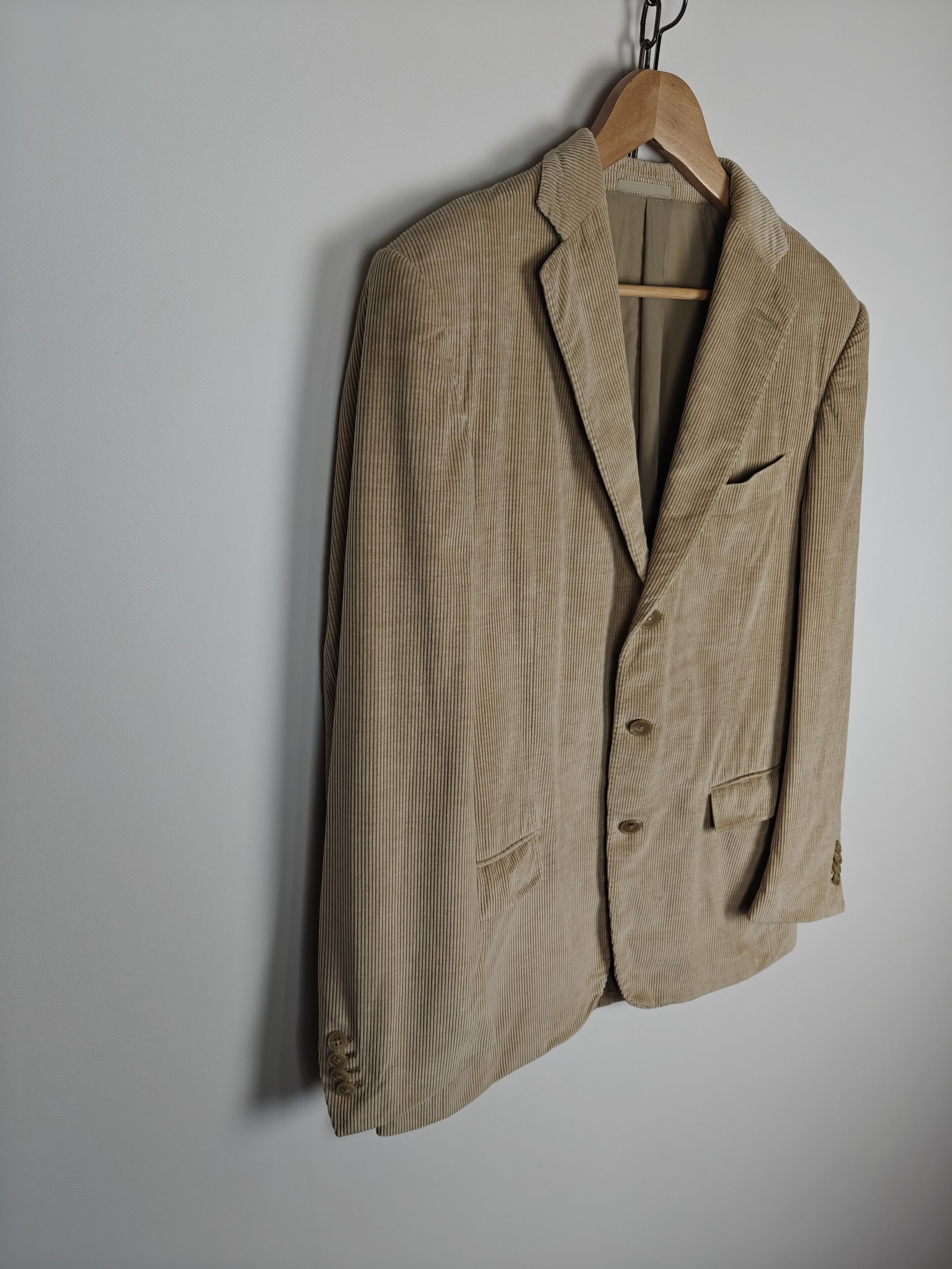 Ermenegildo Zegna Ermenegildo Zegna Corduroy Blazer Jacket Cashco Beige IT50R Size 40R - 4 Thumbnail