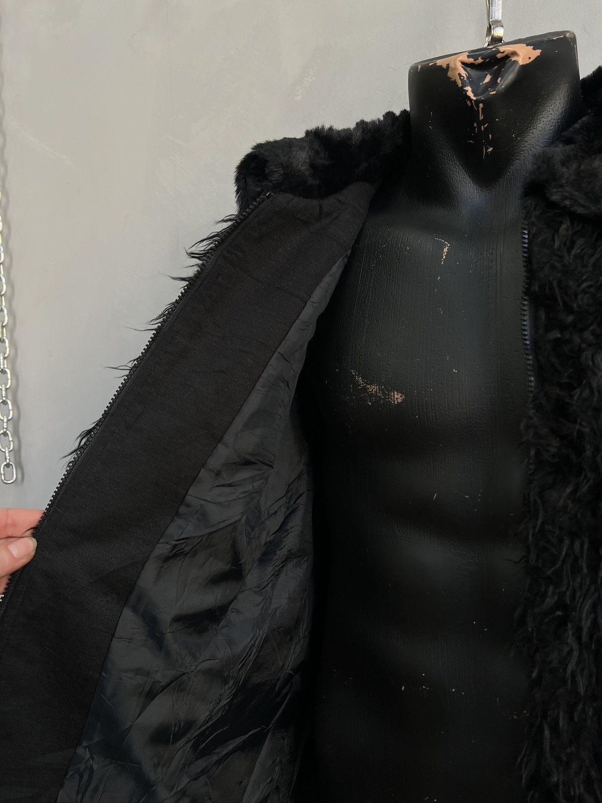 PPFM Faux fur fuzzy black cropped jacket archive 2000s hype Size US M / EU 48-50 / 2 - 9 Thumbnail