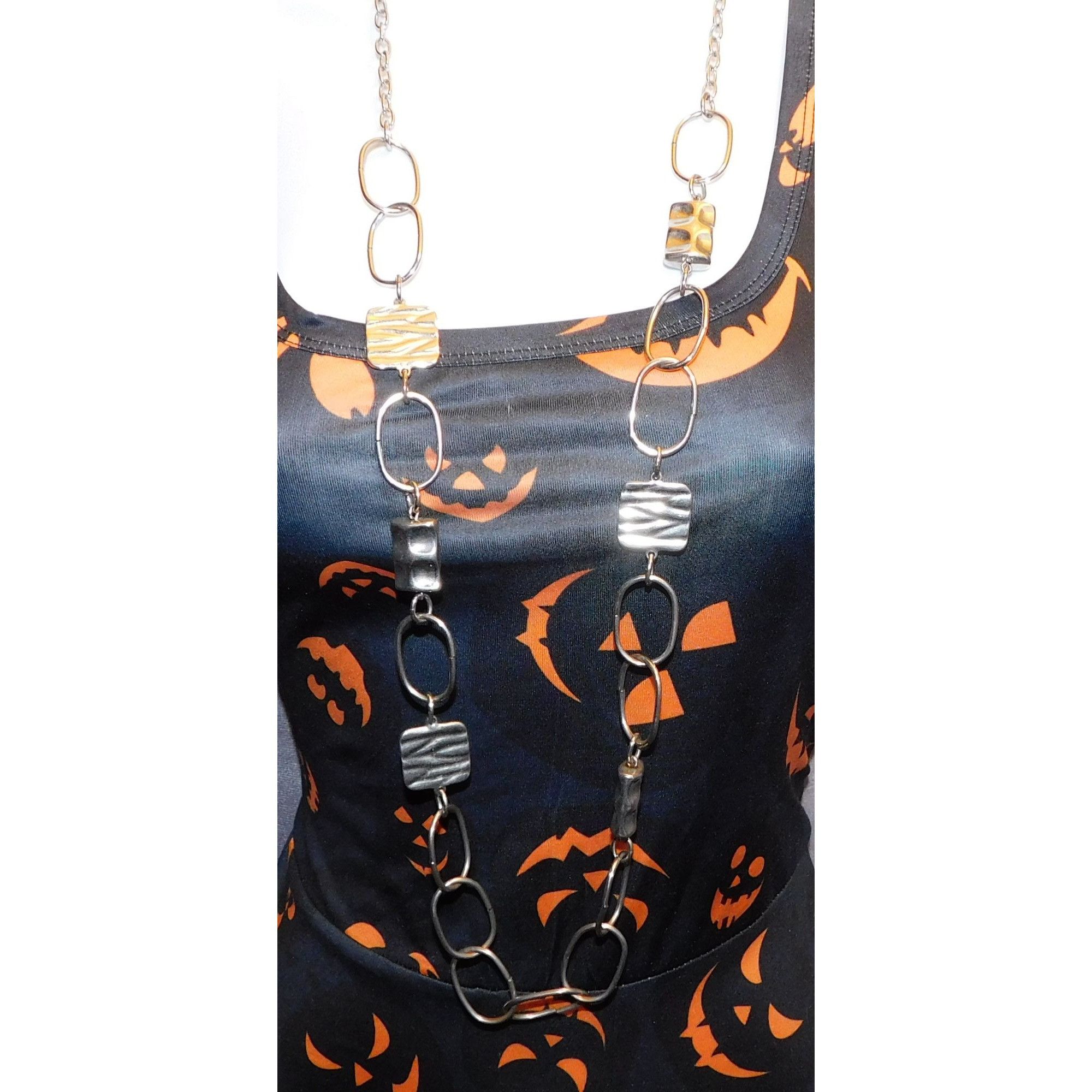 Chicos Chico's Silver Tone Abstract Link Necklace Size ONE SIZE - 1 Thumbnail
